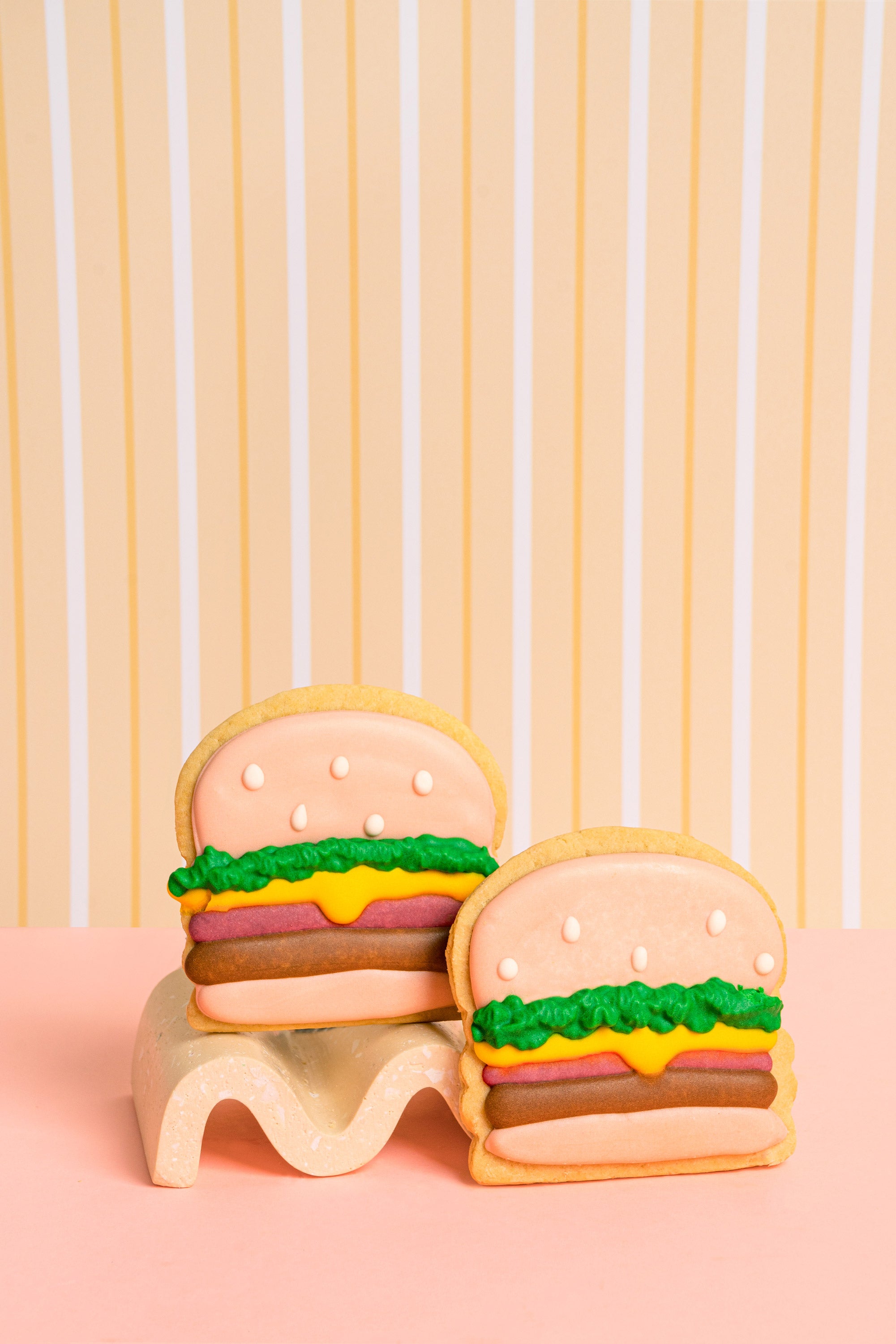 Cute Royal Icing Personalised Burger Cookie Sugar Rush by Steph