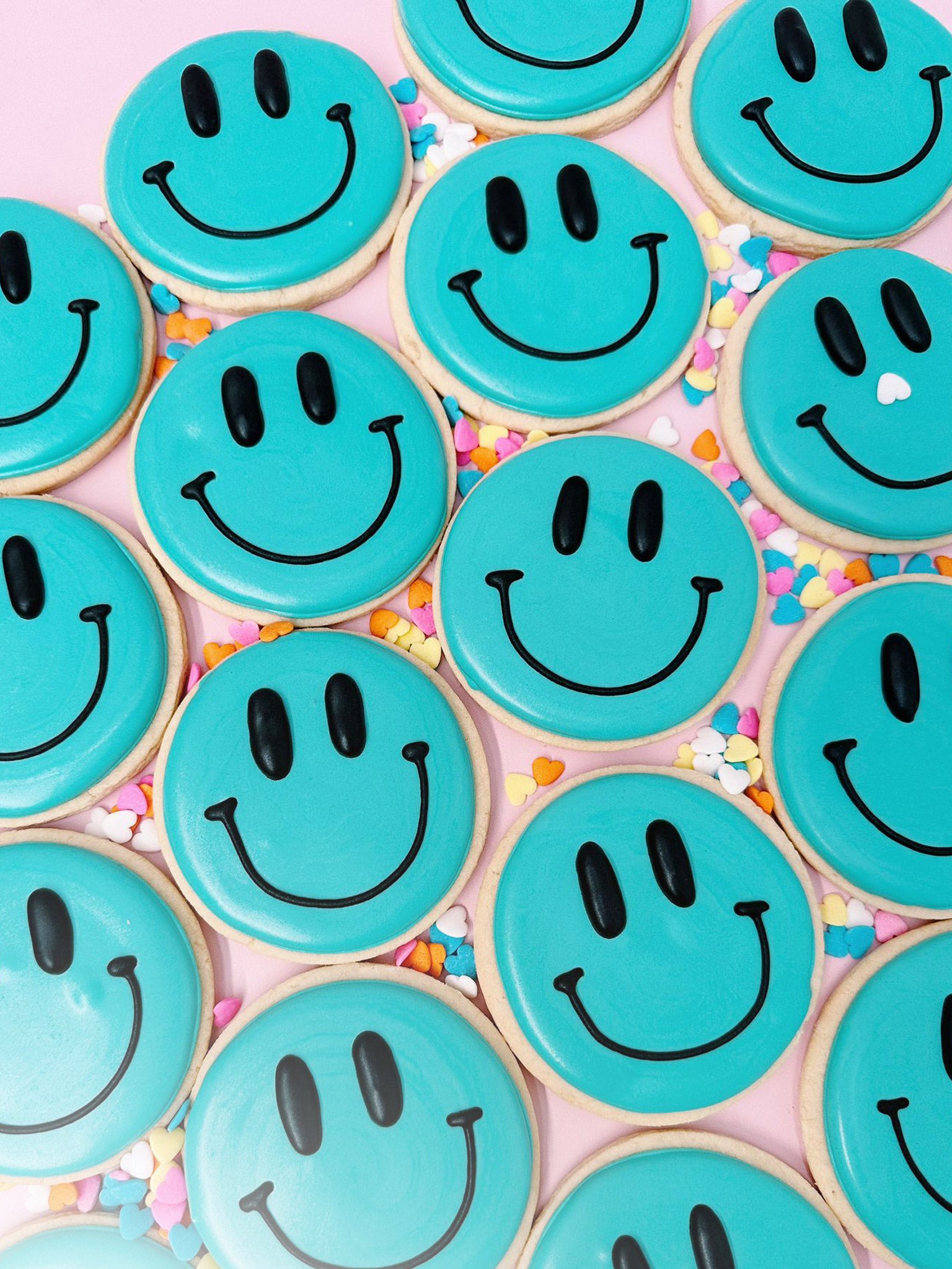 Smiley Faces Cookies | Retro 90s Sweets for Event Parties - Sugar Rush by Steph