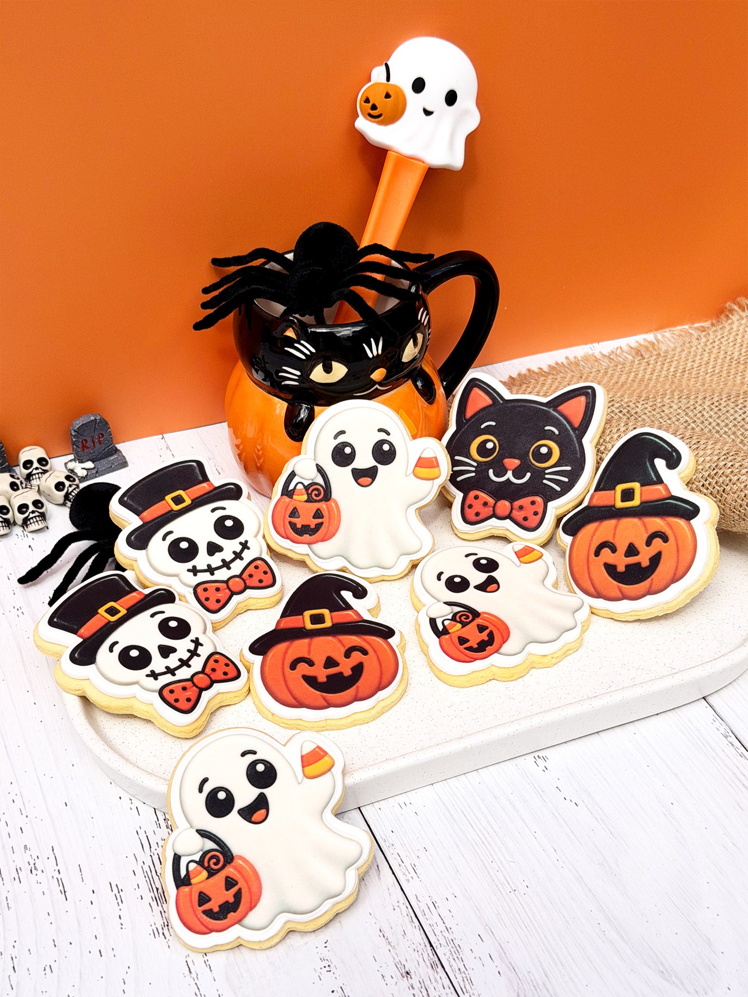 Happy Halloween Friends Cookie Box | Cute Halloween Custom Cookies Australia-wide