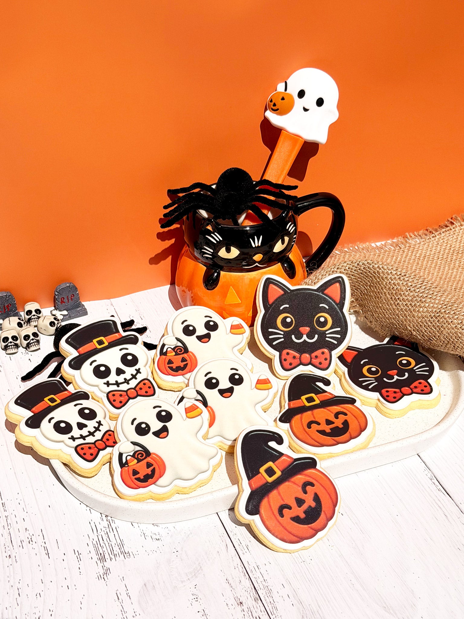 Happy Halloween Friends Cookie Box | Cute Halloween Custom Cookies Australia-wide