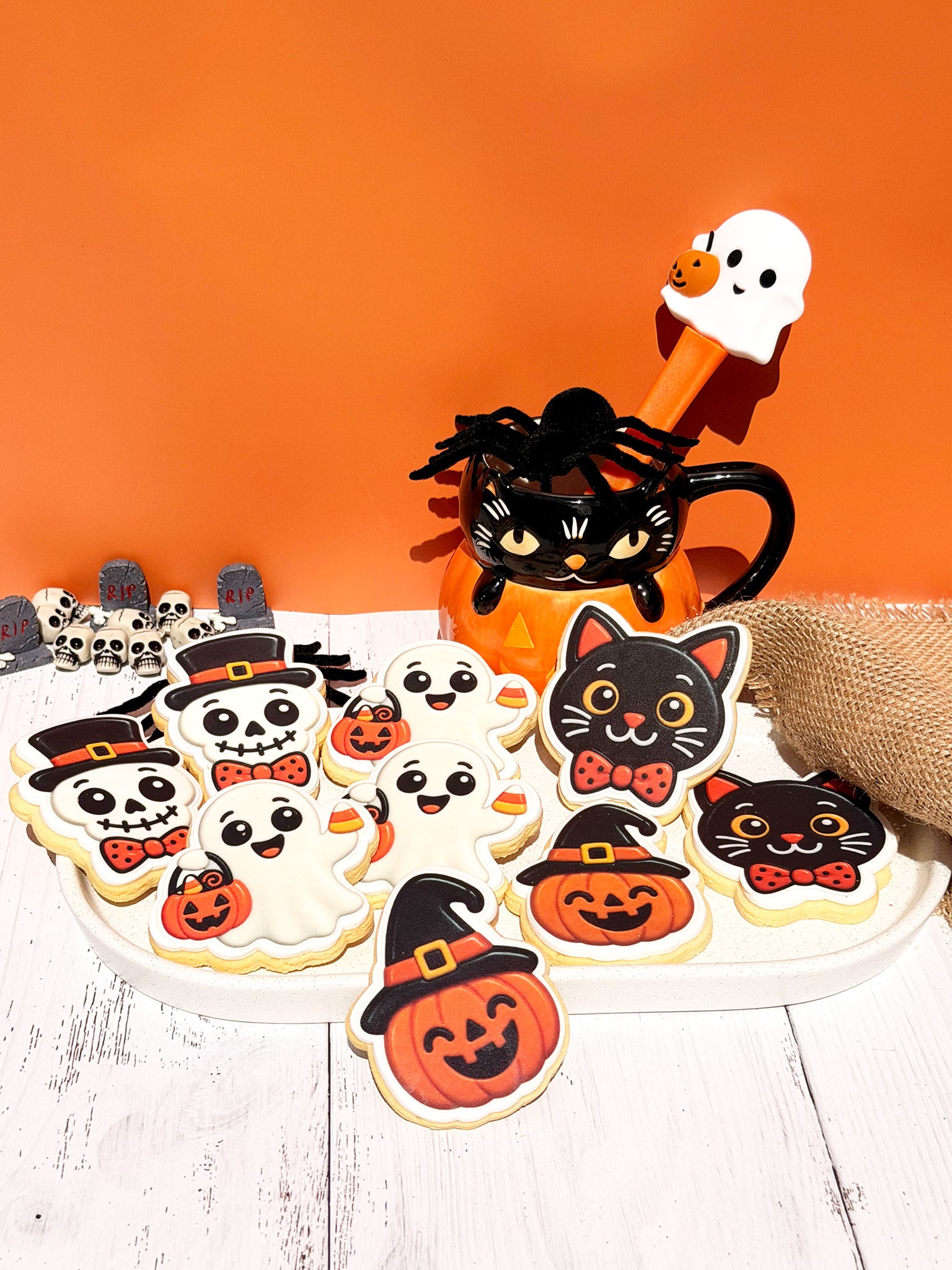 Happy Halloween Friends Cookie Box | Cute Halloween Custom Cookies Australia-wide