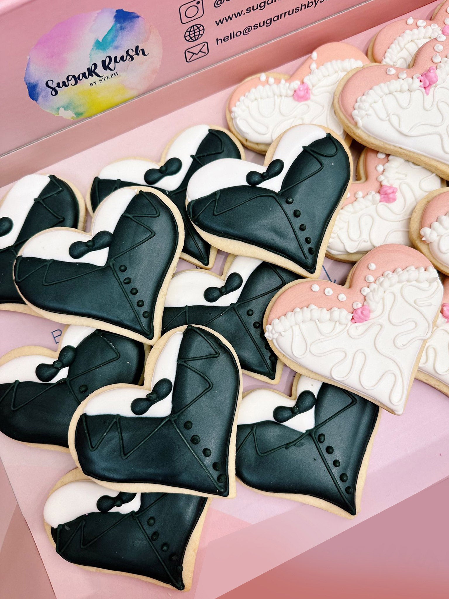 Wedding Favours | Custom Bride and Groom Wedding Event Cookies  - Sugar Rush by Steph