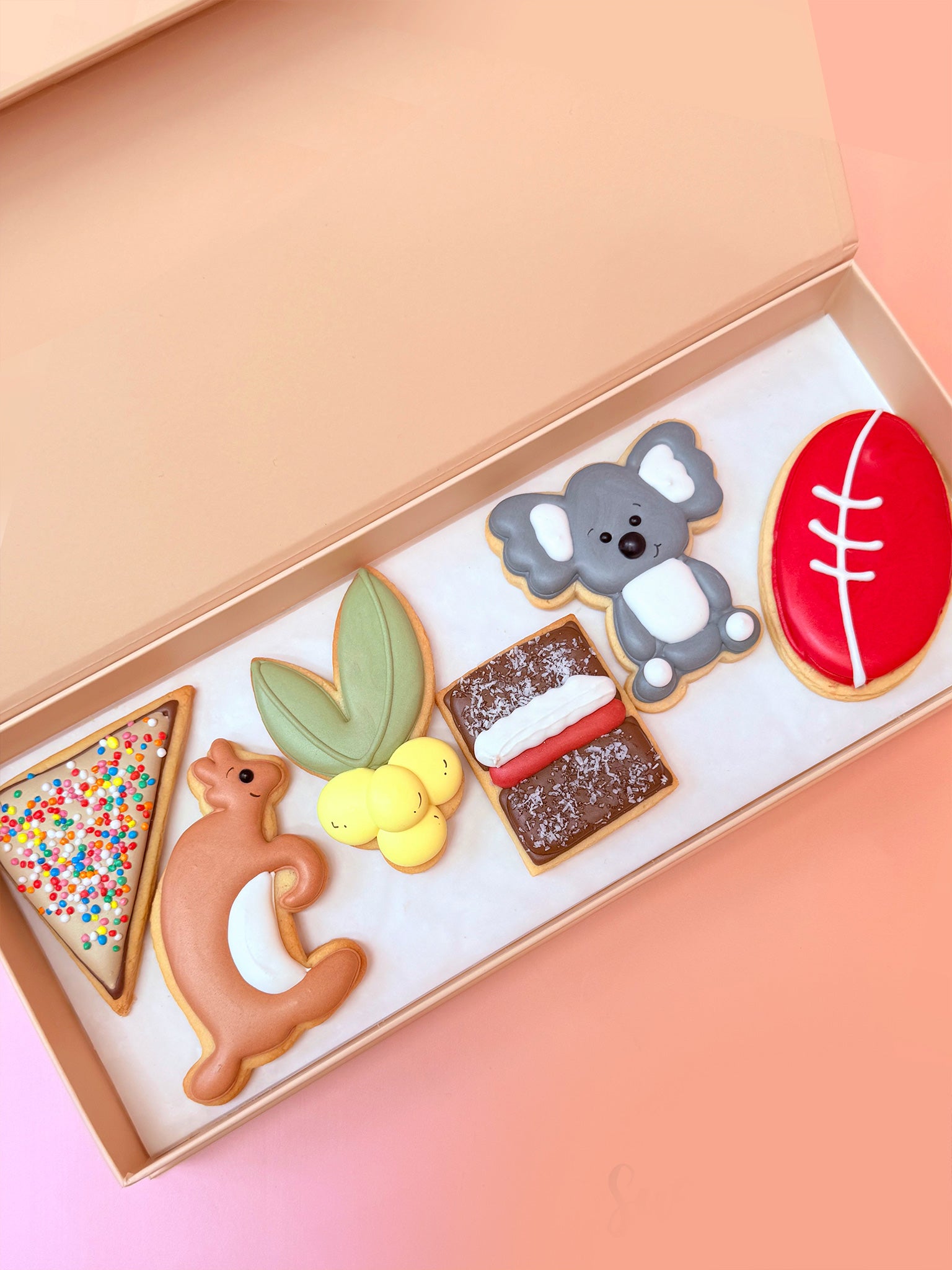 Aussie Cookie Box | Custom Cute Australian Themed Gift Cookies - Sugar Rush by Steph Best Custom Cookies Royal Icing