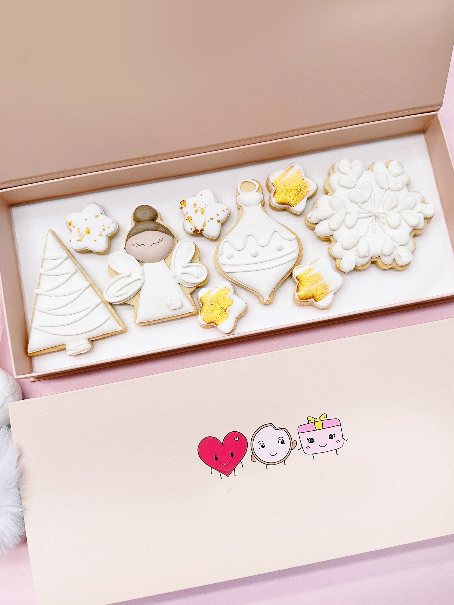 Heavenly Holiday Angel Cookies | White Festive Christmas Cookie Box - Sugar Rush by Steph