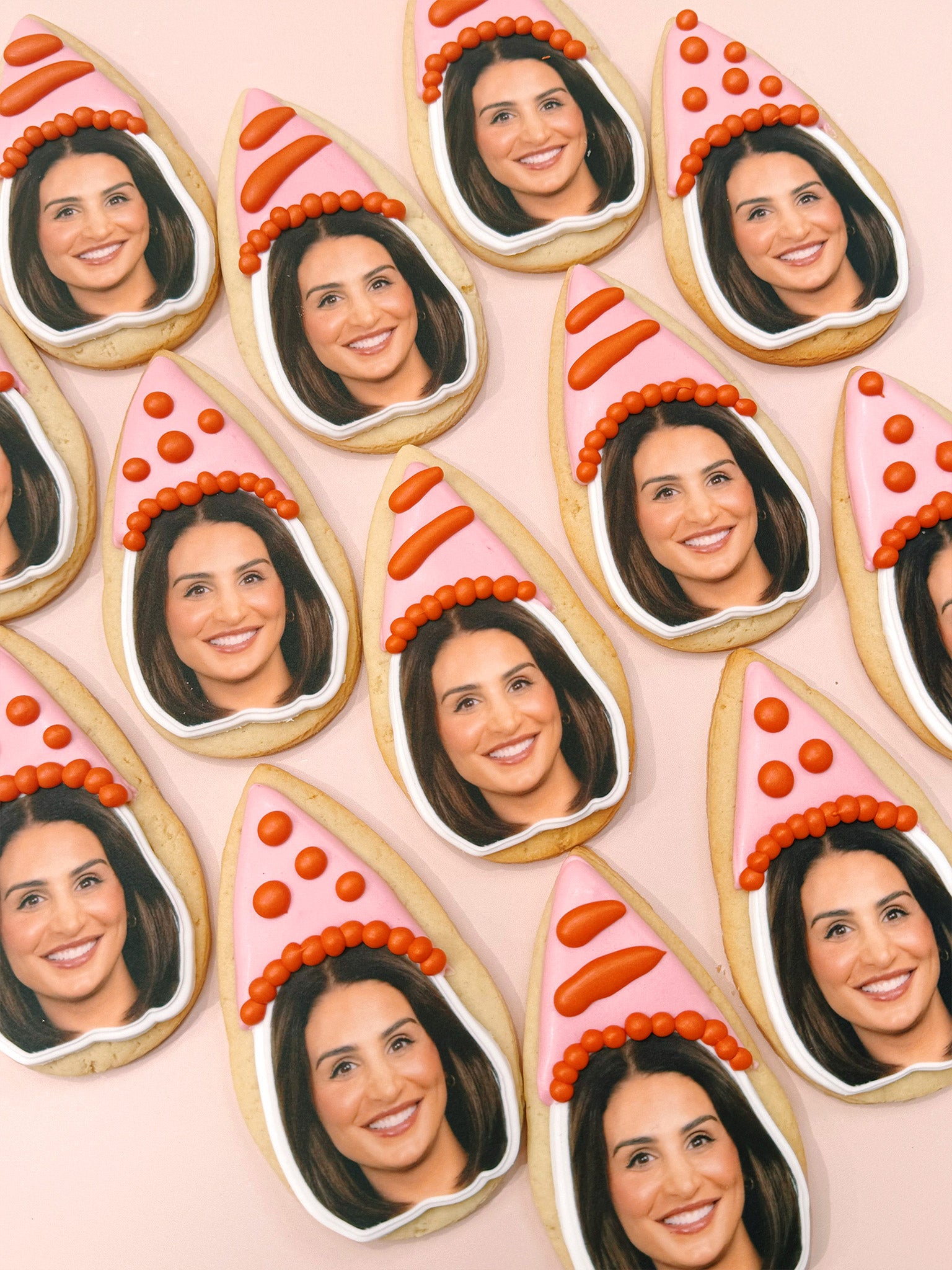 Personalised Birthday Hat Face Cookies | Buy Custom Cookies With Faces