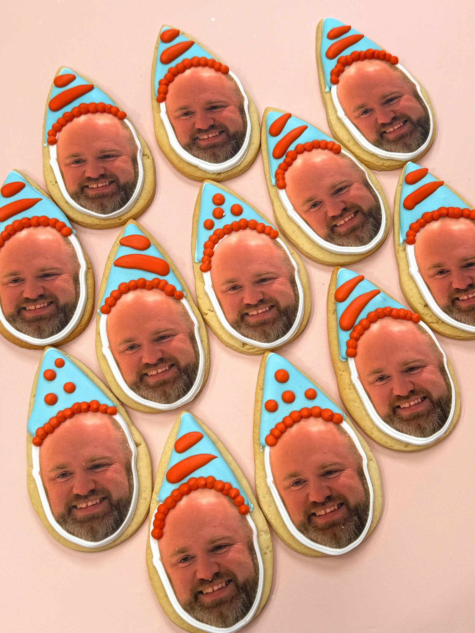 Personalised Birthday Hat Face Cookies | Buy Custom Cookies With Faces