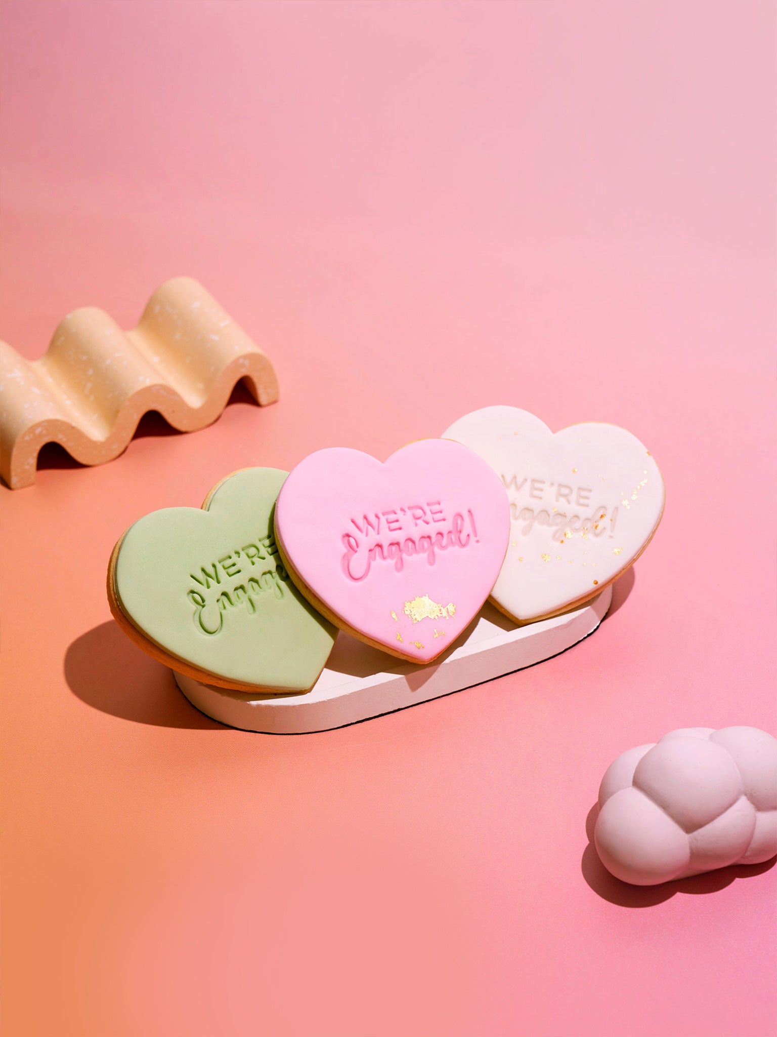 We're Engaged! Cookies | Best Marriage Engagement Announcement Gift Idea - Sugar Rush by Steph Wedding Custom Cookie Box Online Delivery