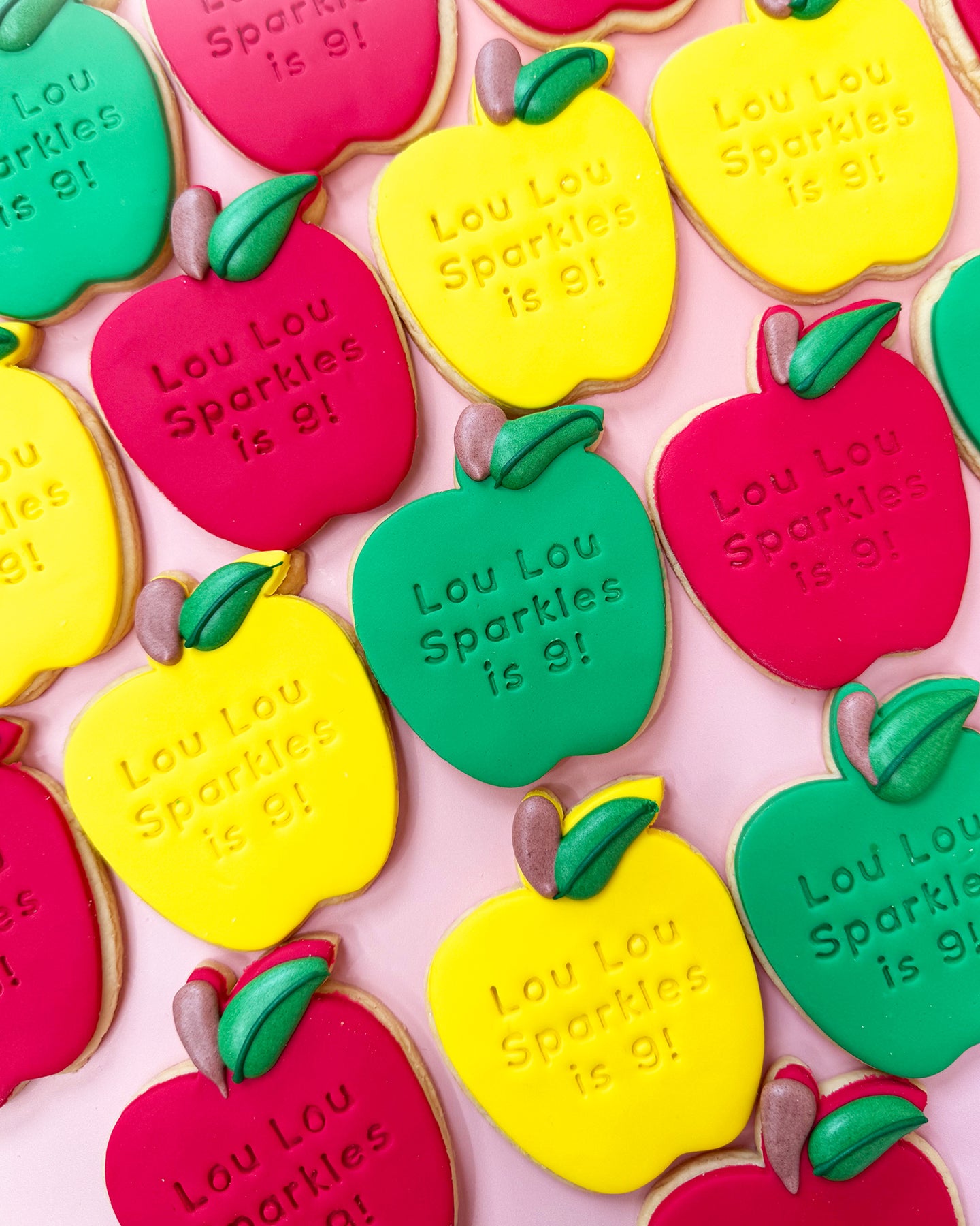 A Bushel Of Apples | Cute Apple Cookies For Teacher's Day & Kids - Sugar Rush by Steph Custom Cookie Box Delivery Australia 