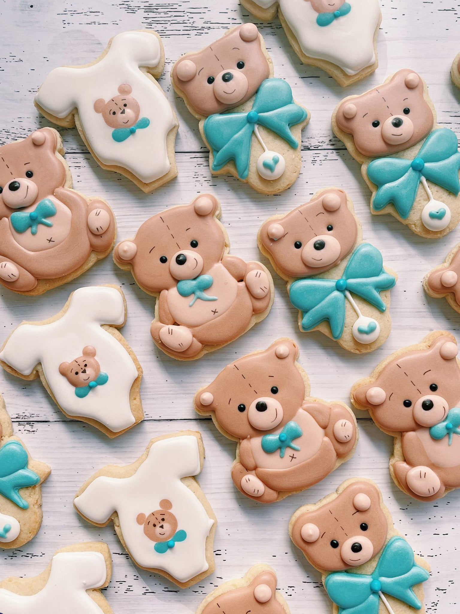Cute Baby Shower Bear Plushie Cookies - Sugar Rush by Steph