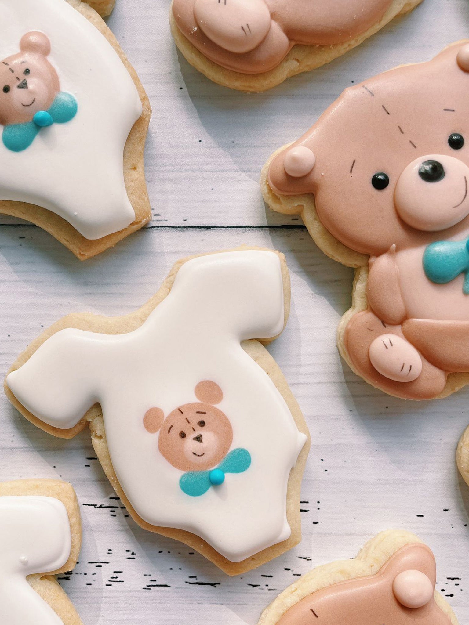 Cute Baby Shower Bear Plushie Cookies - Sugar Rush by Steph