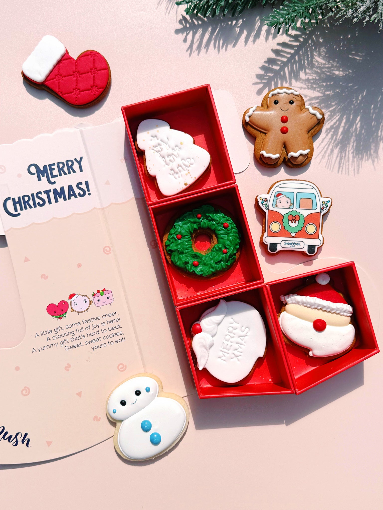 Holiday Stocking Cookie Box | Cute Assorted Christmas Cookie Gifts Australia-wide - Sugar Rush by Steph Cookie Delivery Custom Gifts Australia