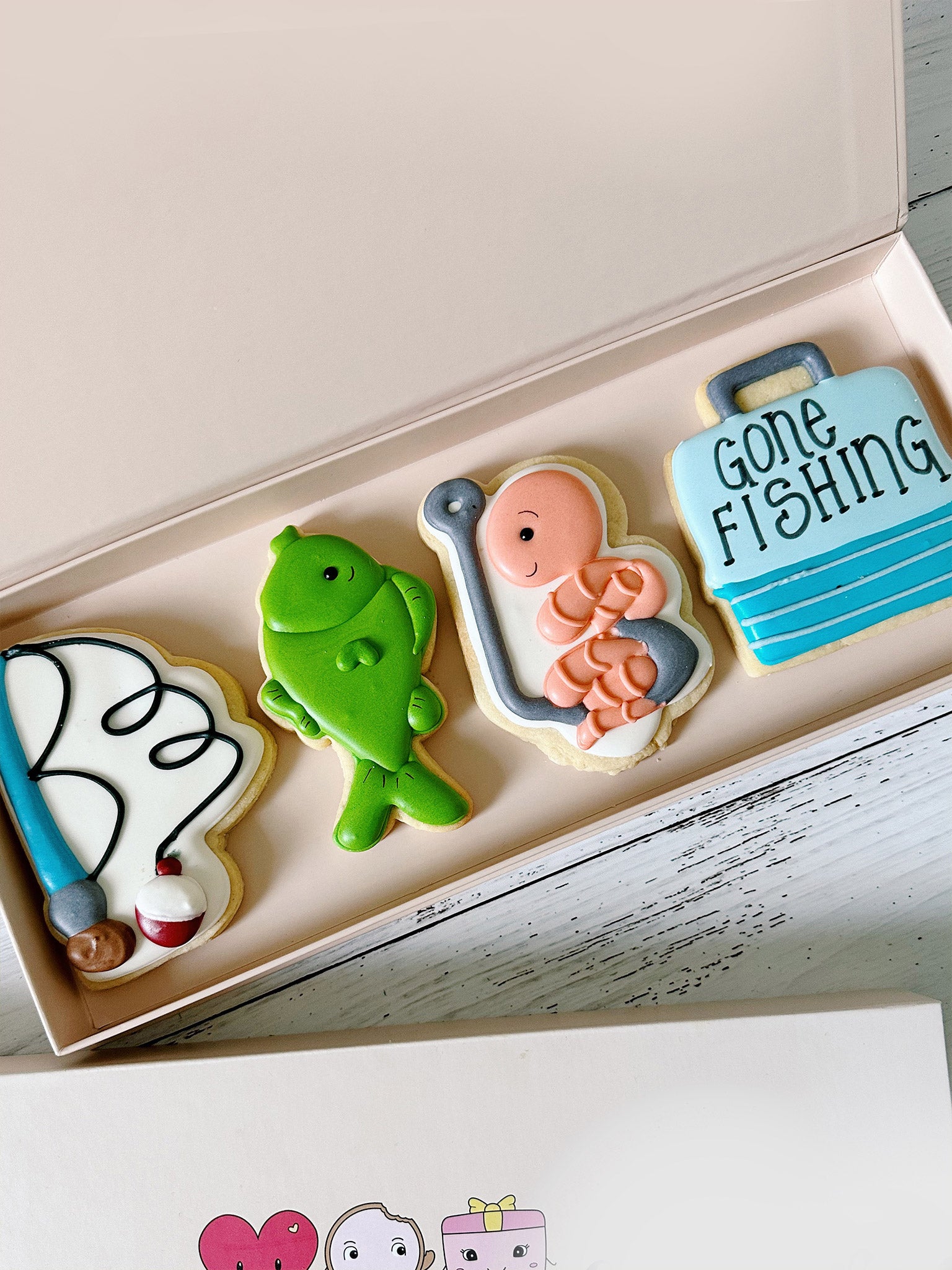 Cute Father's Day Fishing Angler Cookies - Sugar Rush by Steph