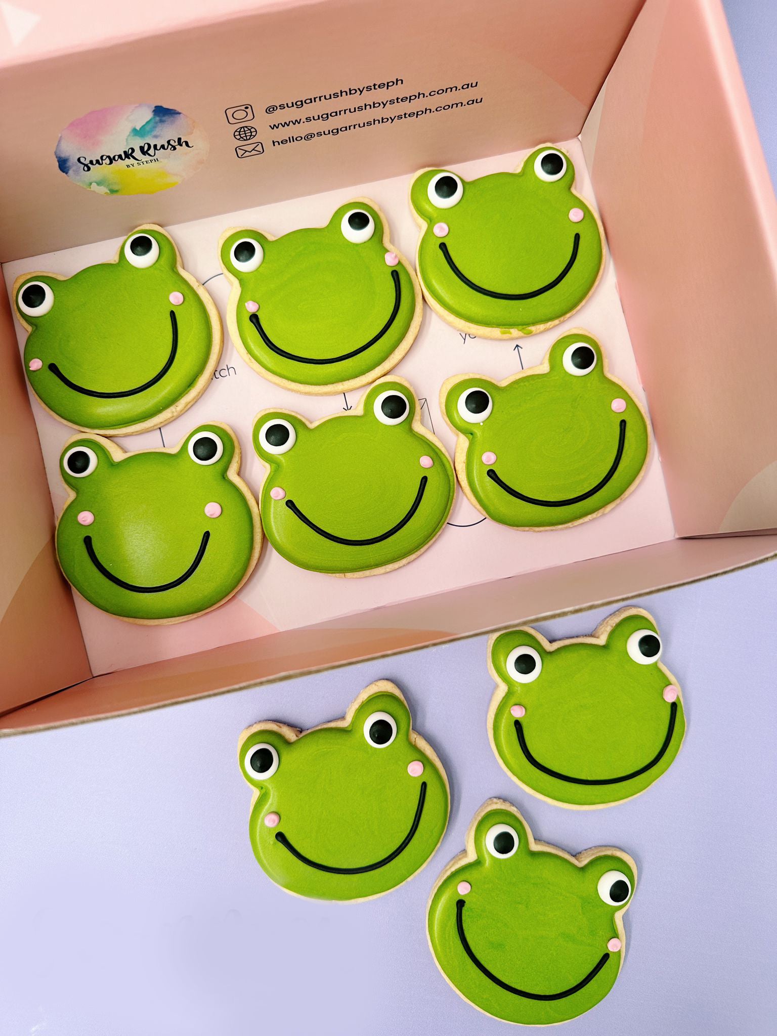 Hoppy Frog Cookies | Cute Animal Cookies for Kids Birthdays - Sugar Rush by Steph