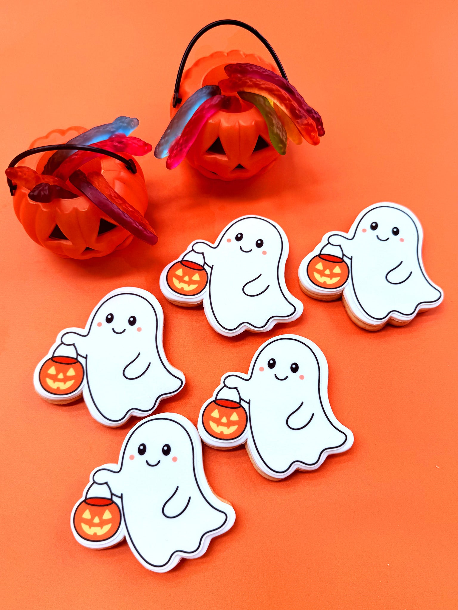 Little Lantern Boo | Cute Halloween Ghost Cookies for Parties | Sugar Rush by Steph Personalised Halloween Biscuit Box Australia-wide Delivery
