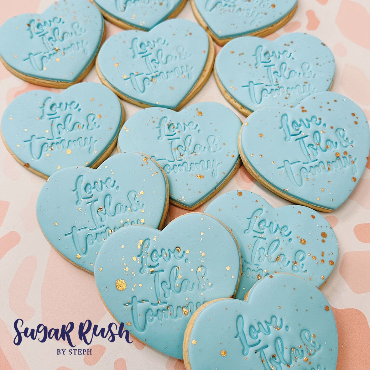 Script Font Cookies With Gold Flecks In Heart Sugar Rush by Steph