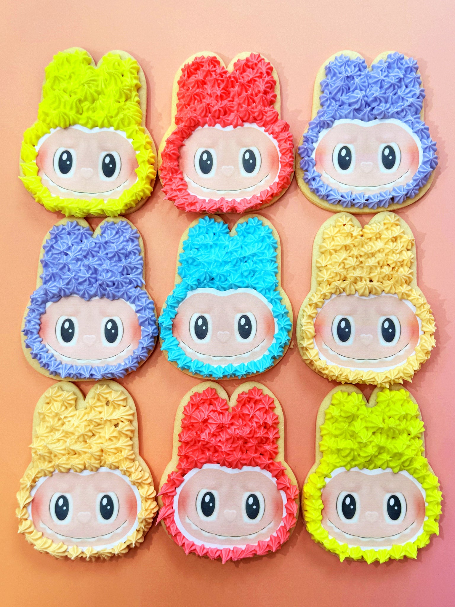Labubu Cookies | Cute Labubu Royal Icing Cookies Delivery Near Me - Sugar Rush by Steph Custom Cartoon Character Cookies In Melbourne Australia