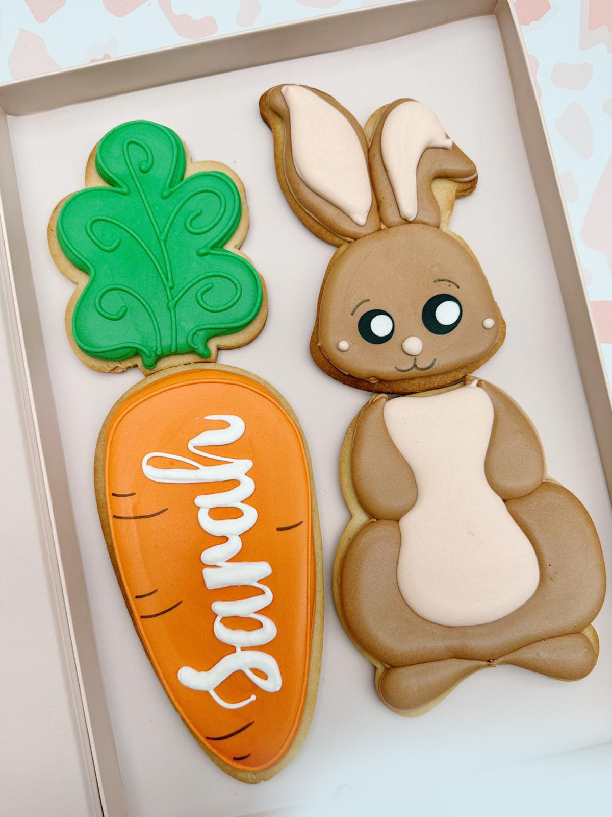 Giant Carrot & Rabbit Customisable Easter Cookies - Sugar Rush by Steph