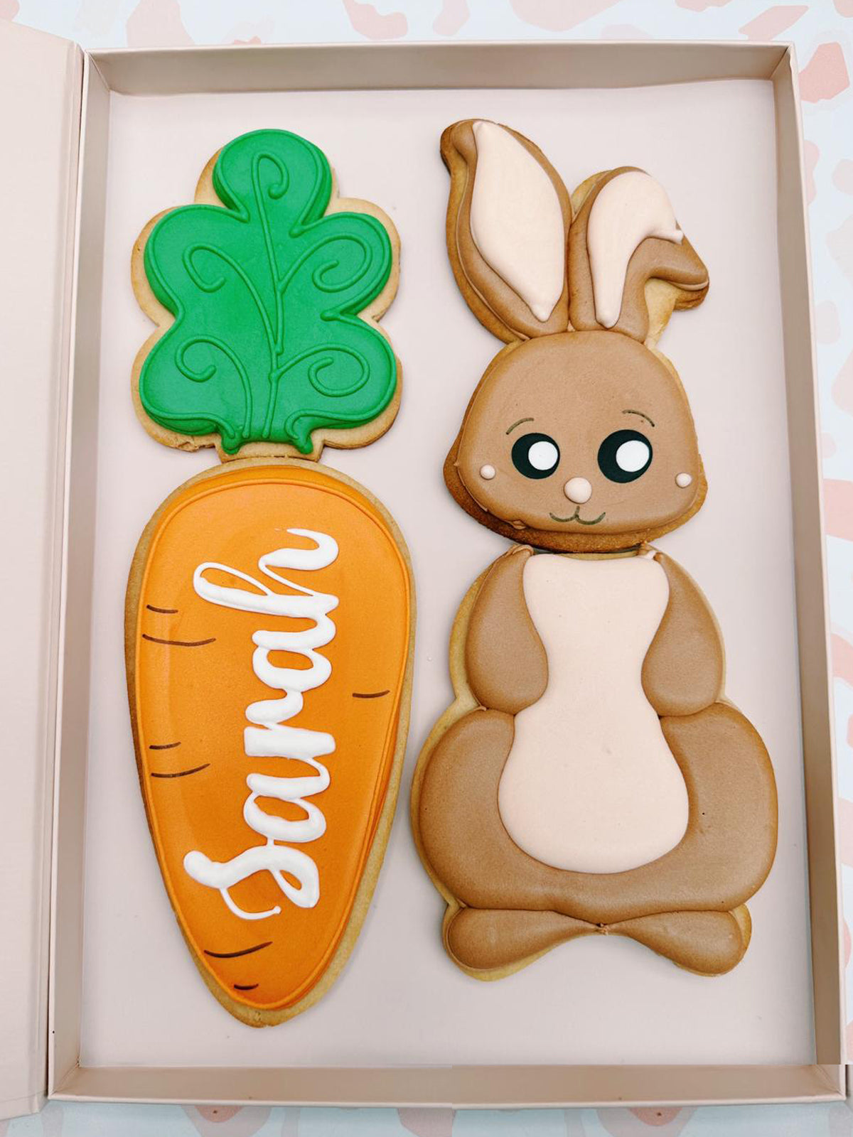 Giant Carrot & Rabbit Customisable Easter Cookies - Sugar Rush by Steph