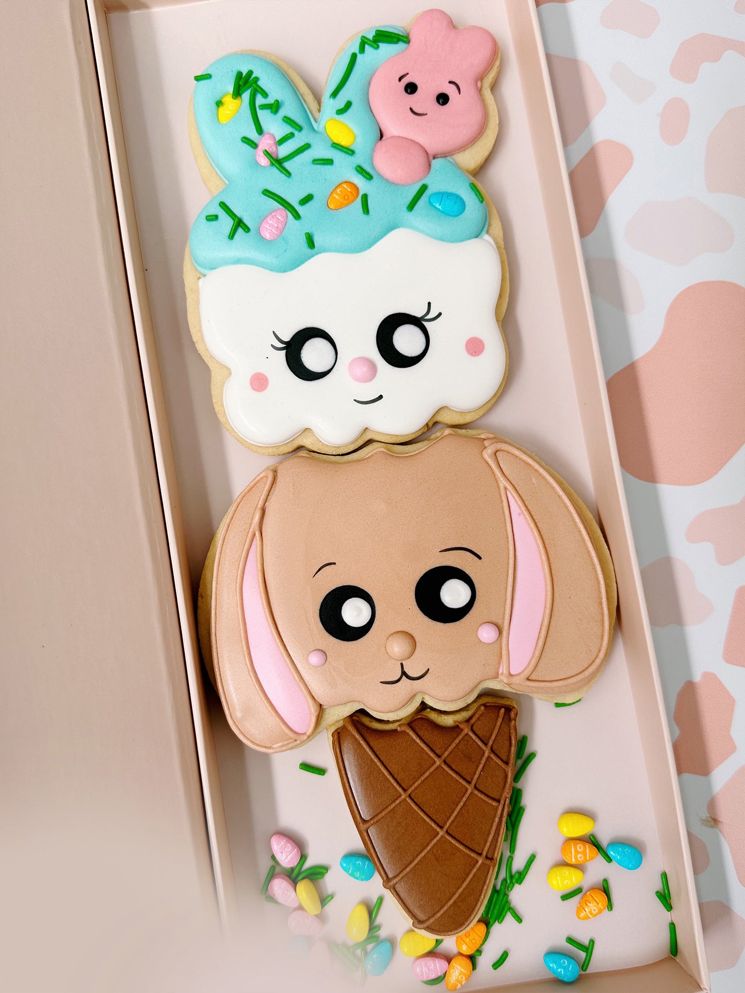 Bunny Hop Ice Cream Easter Bunny Bespoke Cookies - Sugar Rush by Steph