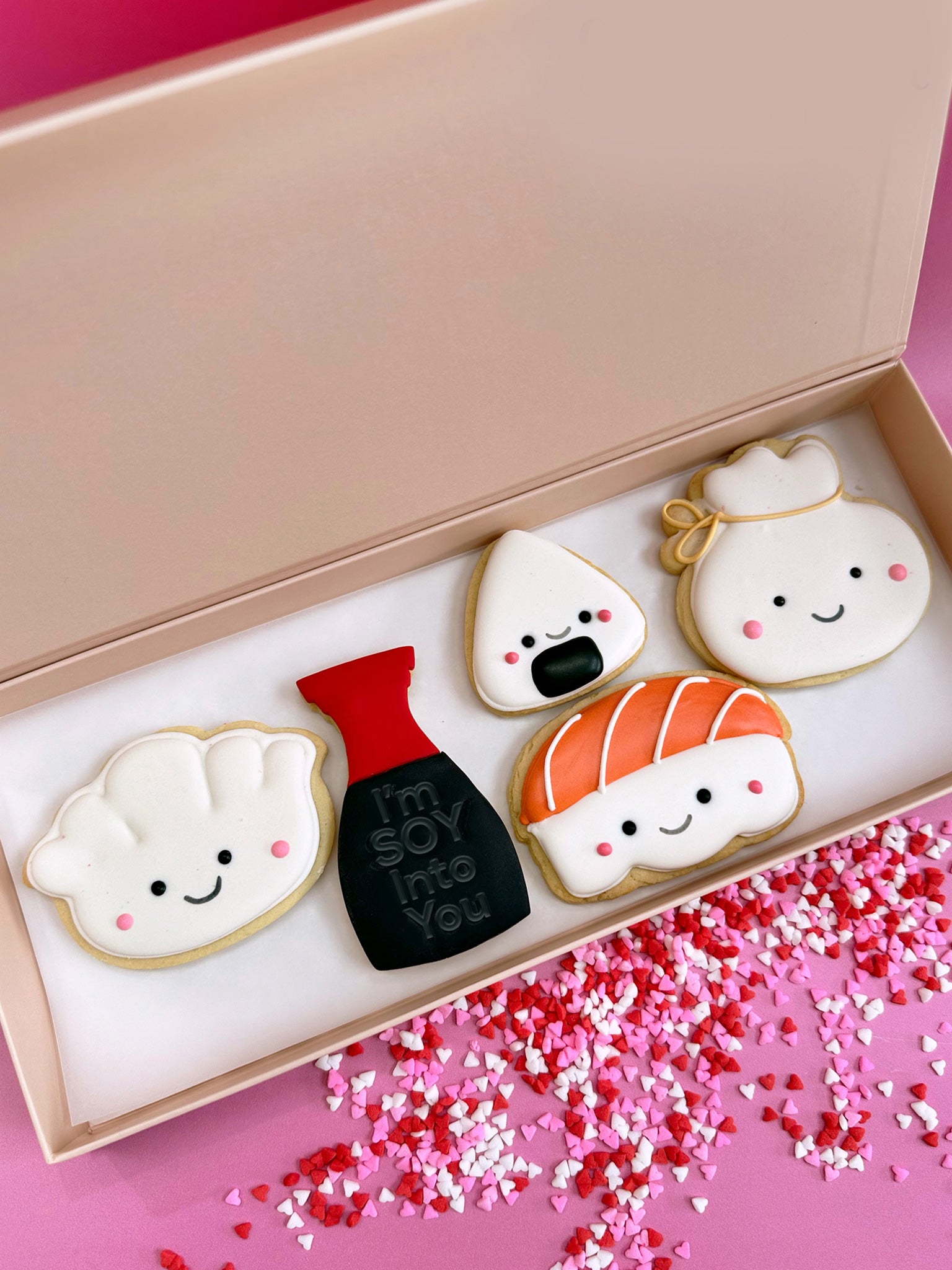 I'm SOY Into You! | Adorable Sushi Theme Valentine's Cookies Order Online Australia -Sugar Rush by Steph