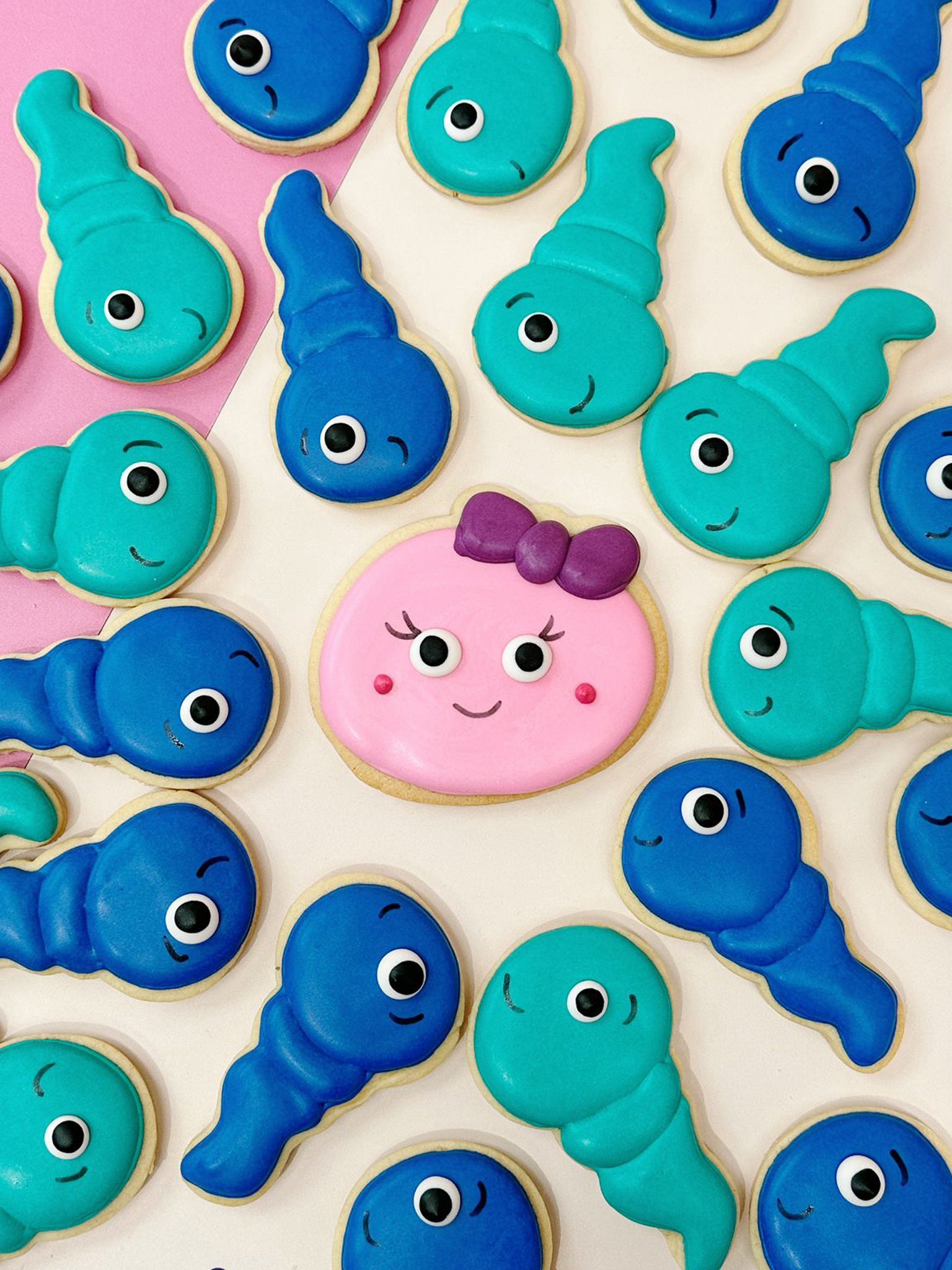 Cartoon Fertilization pregnancy Cookies - Sugar Rush by Steph