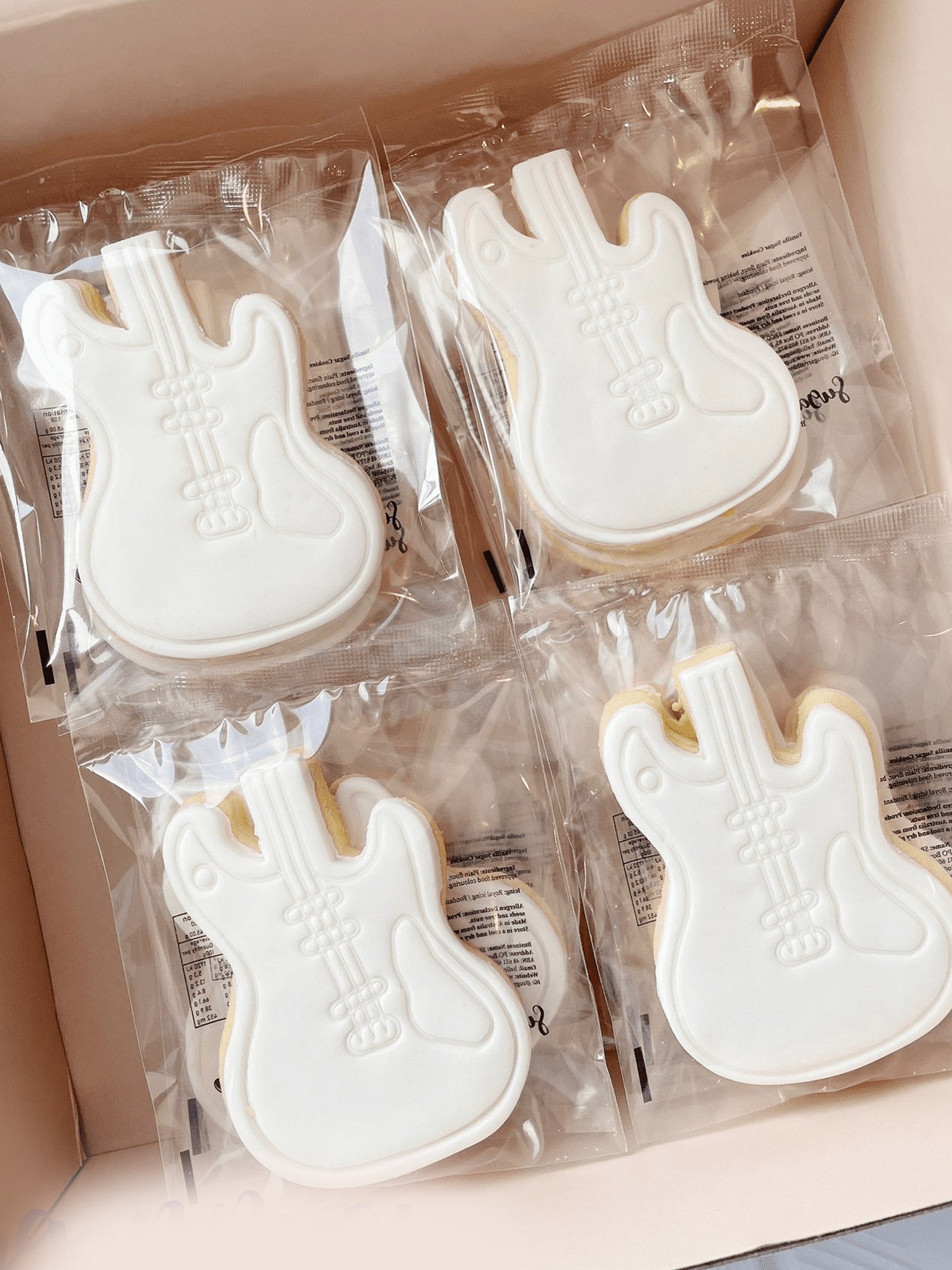 Bespoke Guitar Cookies -  Favours for Music Concert - Sugar Rush by Steph