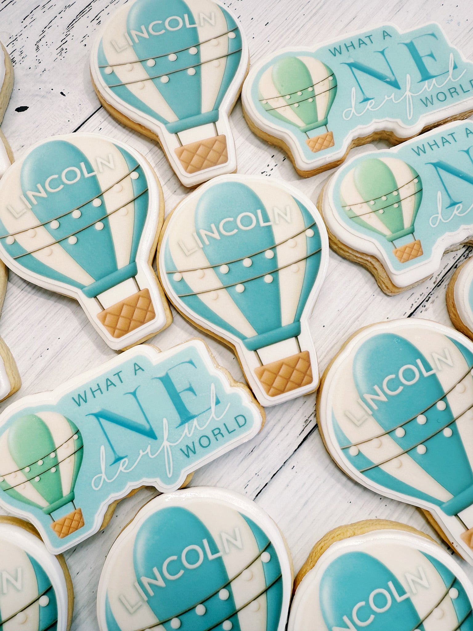 What A Onederful World | Hot Air Balloon Theme First Birthday Cookies