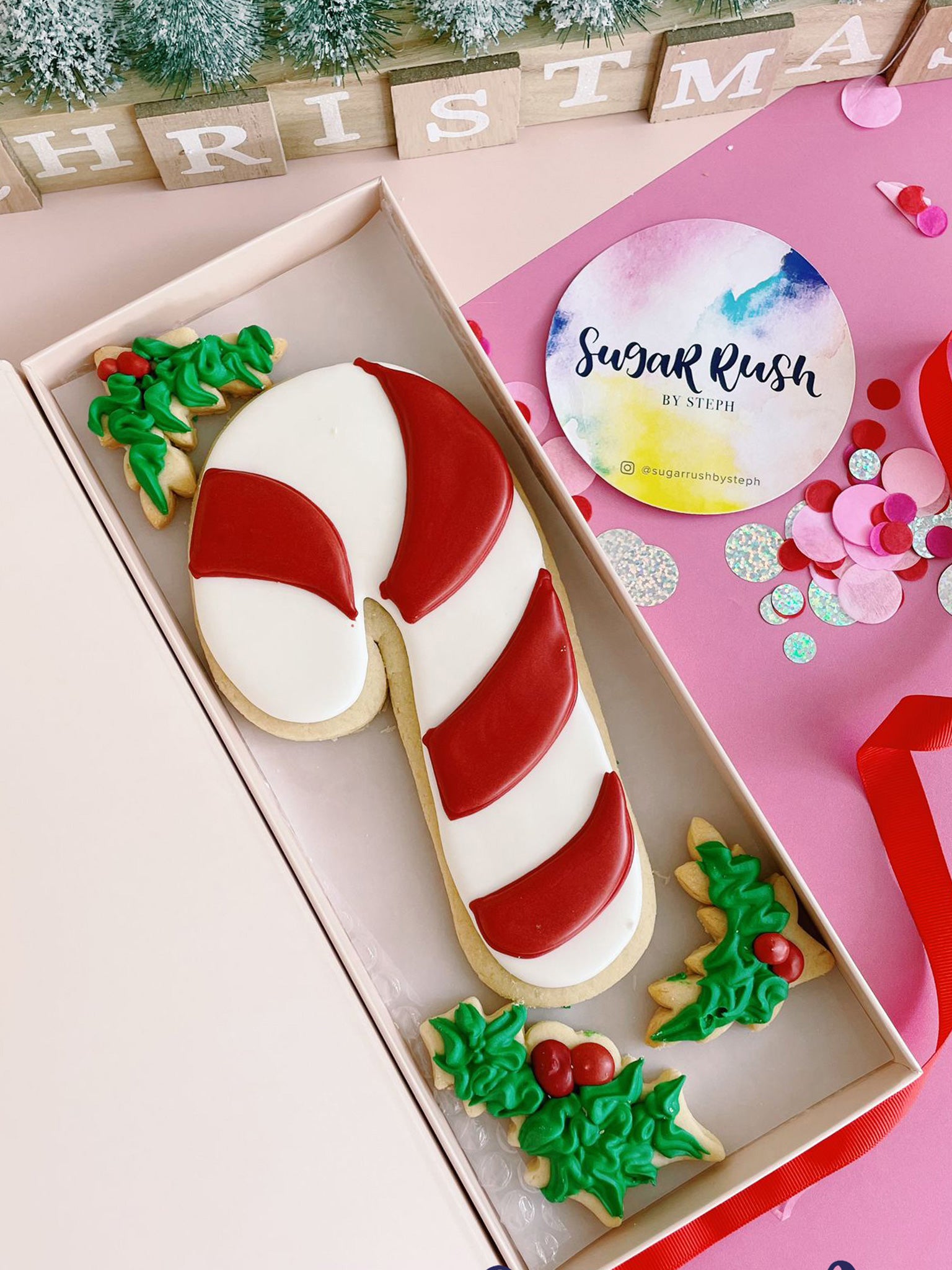 Giant Candy Cane | Yuletide Christmas Cookie Gifts for Family