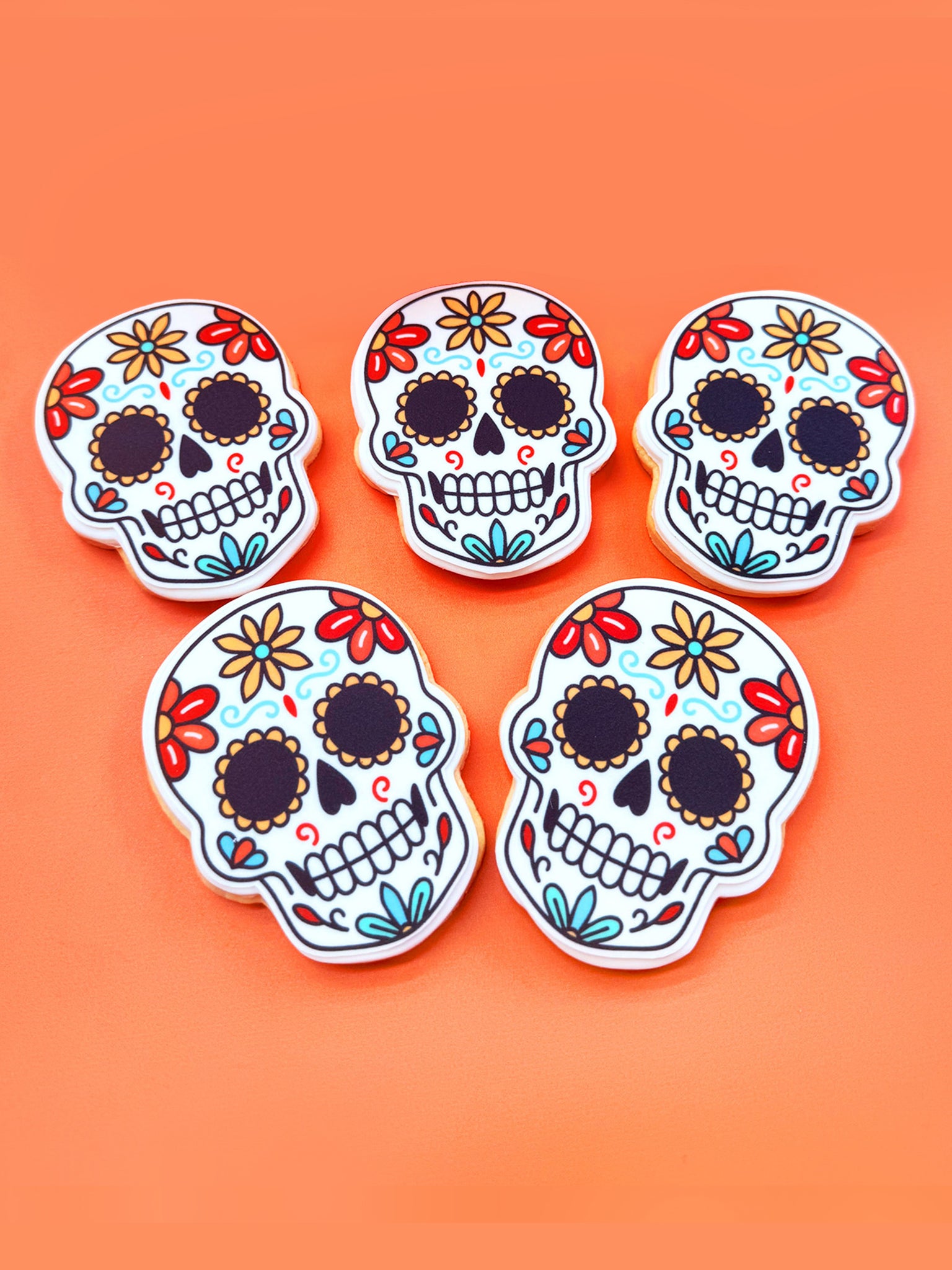 Day of the Dead Cookies | Colourful Festive Halloween Skull Cookies - Sugar Rush by Steph Custom Personalised Halloween Cookie Box Event Delivery Australia-wide