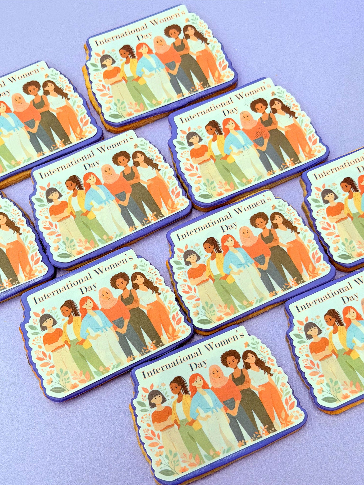 Happy International Women's Day Cookies | Australian IWD Event Custom Biscuits - Sugar Rush by Steph Cookie Box Delivery 