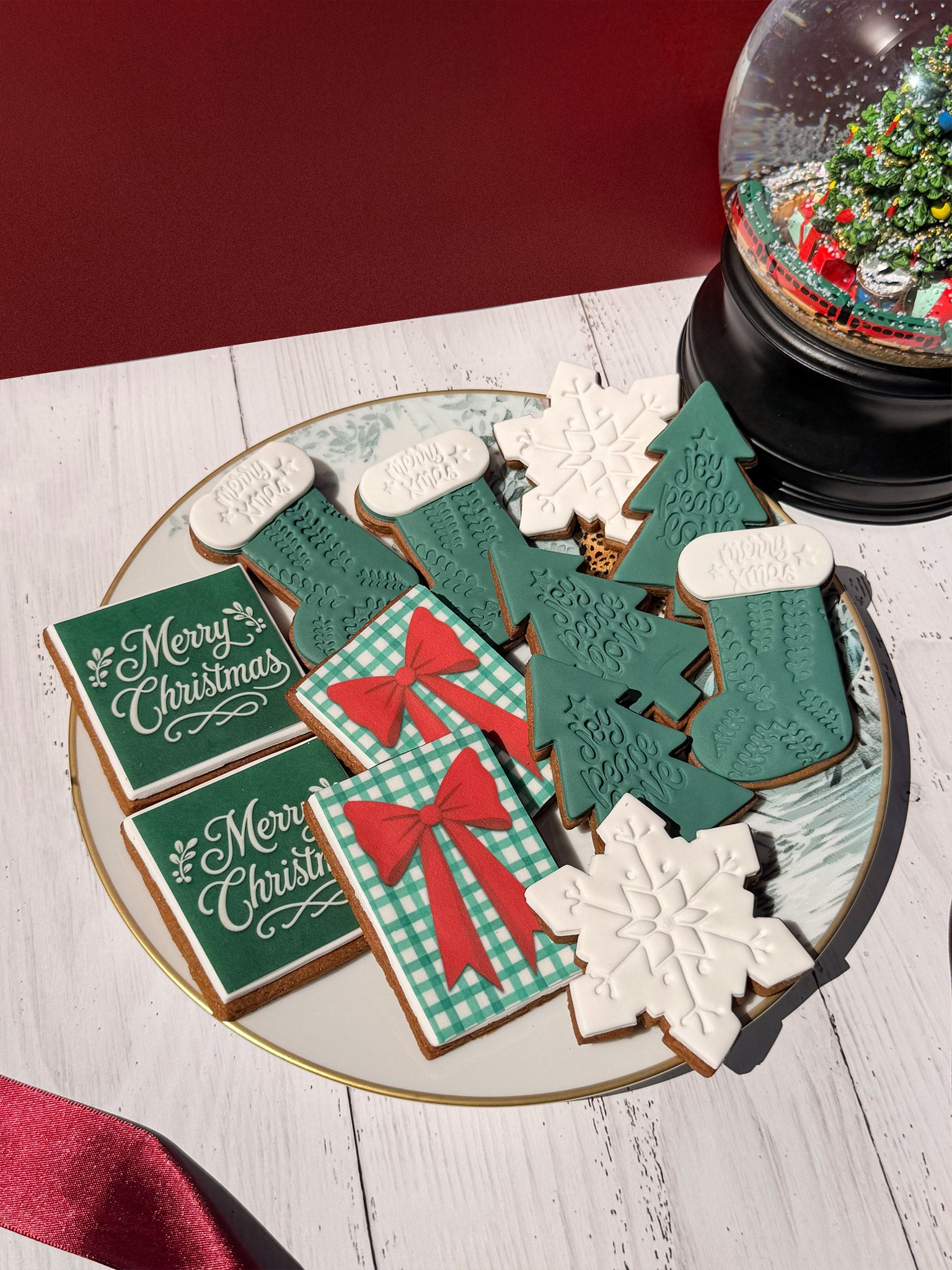 Deck the Halls Christmas Cookies | Elegant Festive Custom Biscuit Box