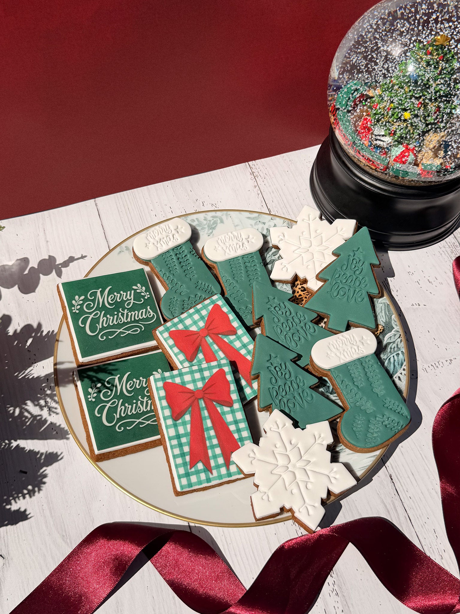 Deck the Halls Christmas Cookies | Elegant Festive Custom Biscuit Box