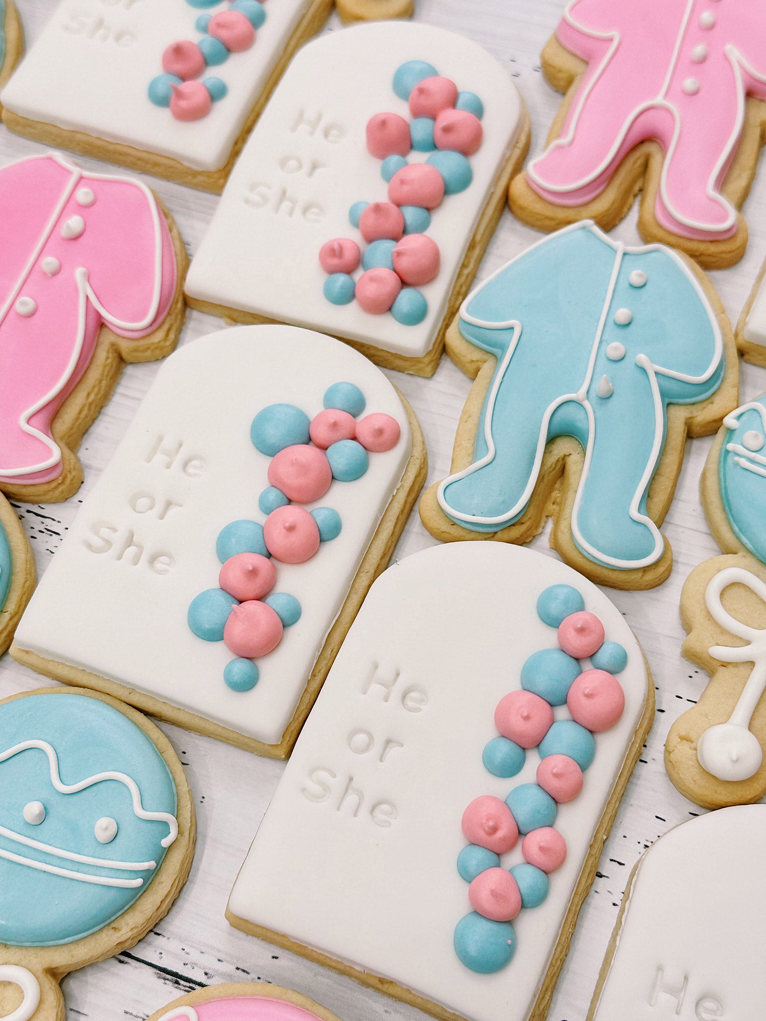 He Or She? | Cute Custom Gender Reveal Baby Shower Cookies