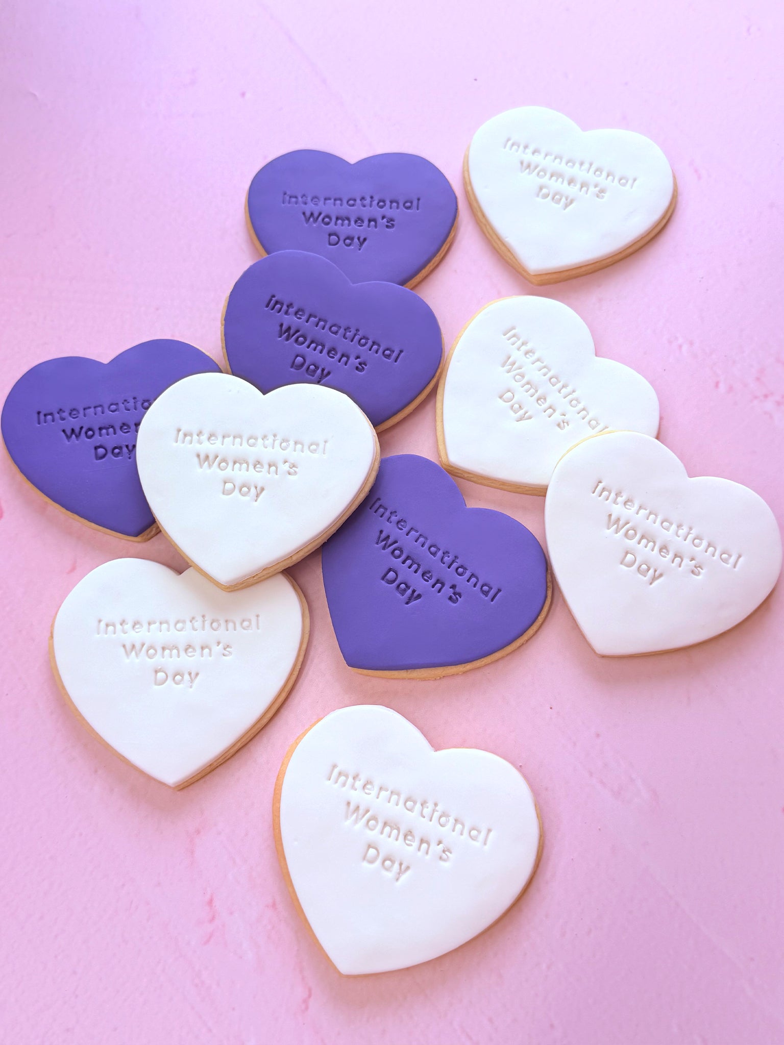 International Women's Day Heart Cookies | Personalised IWD Edible Gifts 2026