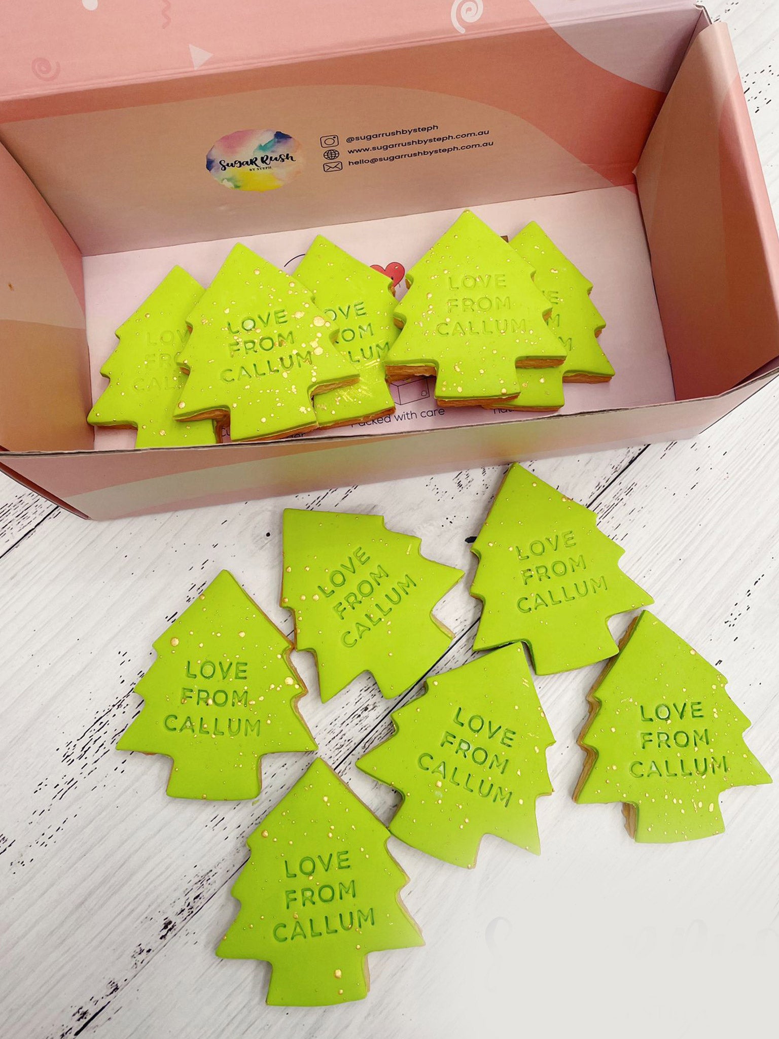 Jolly Christmas Tree Cookies | Personalise Your Christmas Cookies Online - Sugar Rush by Steph