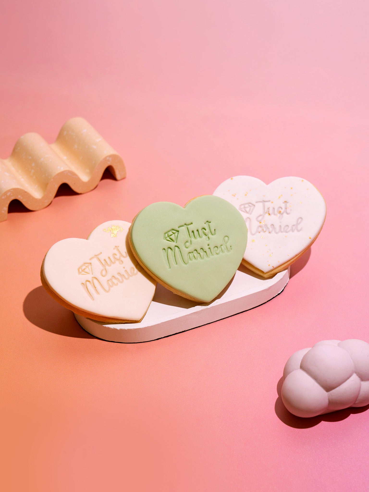 Just Married Cookies | Personalised Wedding Cookie Box Delivery - Sugar Rush by Steph Custom Cookies Online Australia