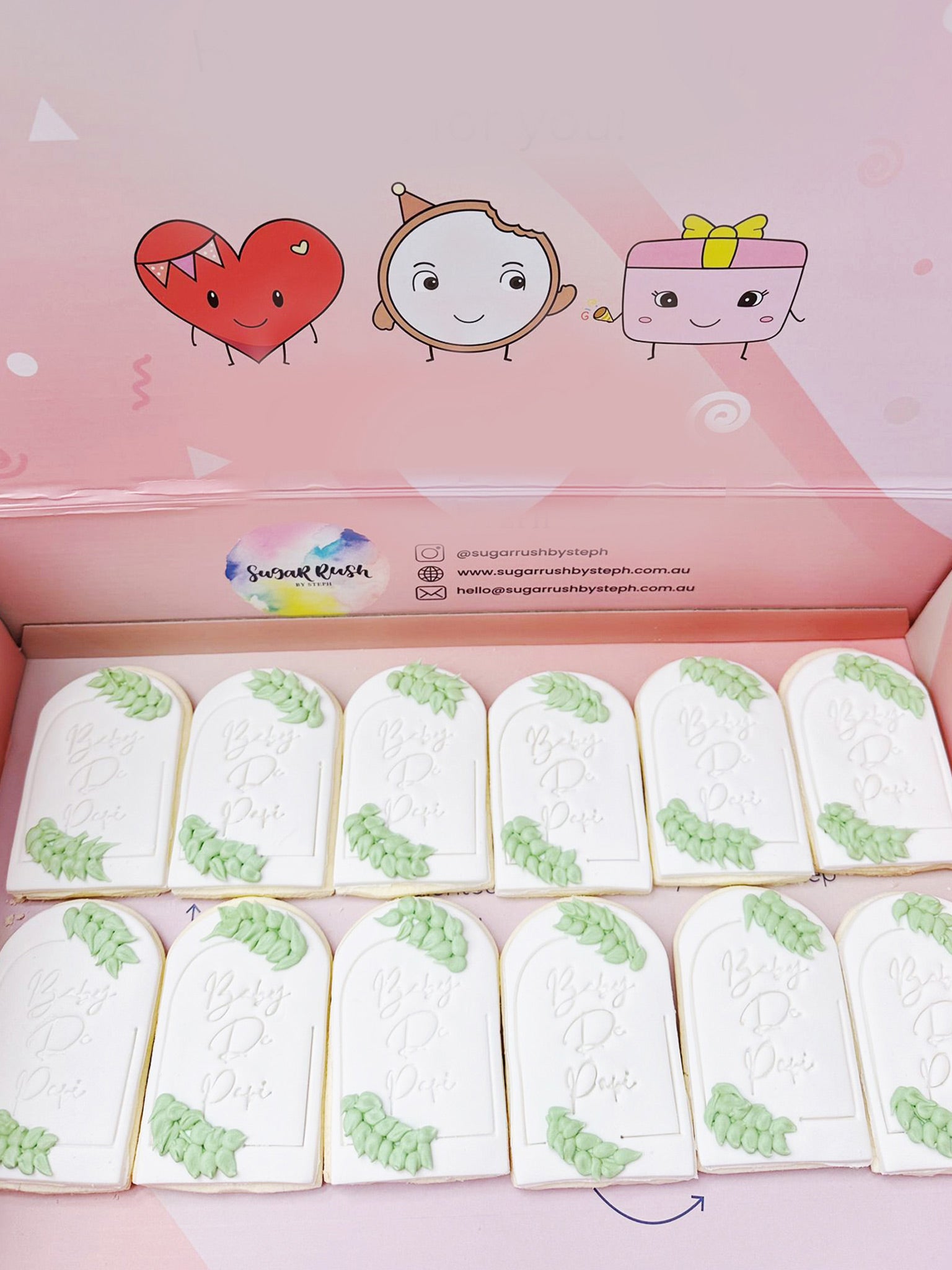 Leafy Plaque | Customised Rustic Cookies for Wedding Events - Sugar Rush by Steph