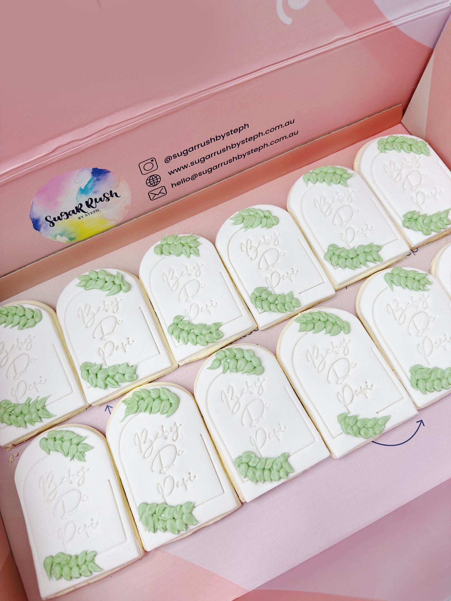 Leafy Plaque | Customised Rustic Cookies for Wedding Events