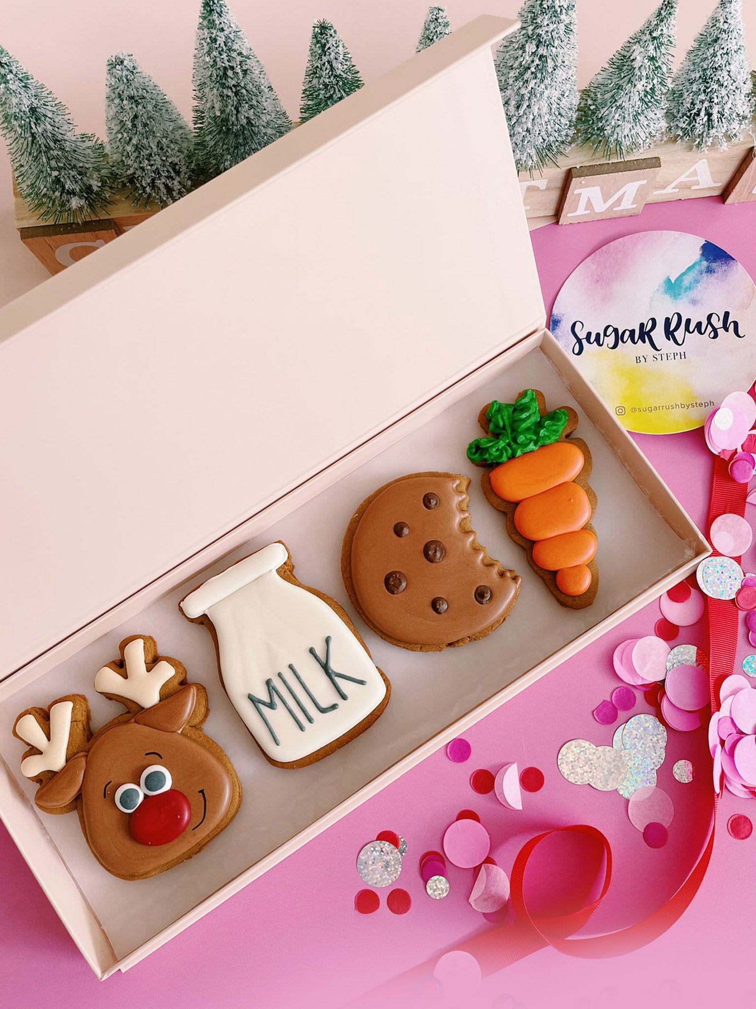 Milk, Carrots and Cookies Buy Cute Christmas Cookie Boxes Online