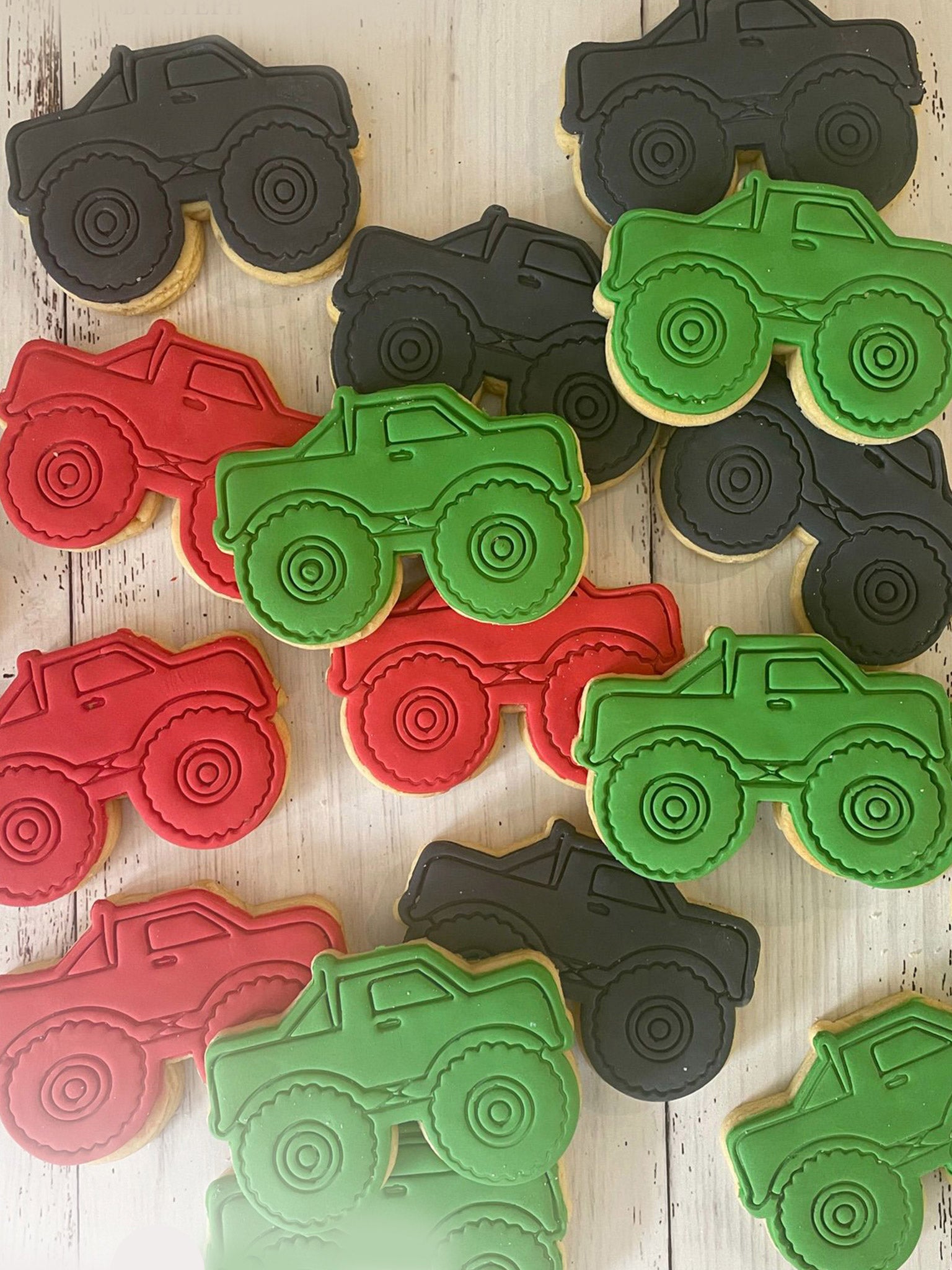 Monster Truck Cookies | Unique Fondant Biscuits for Children's Parties - Sugar Rush by Steph