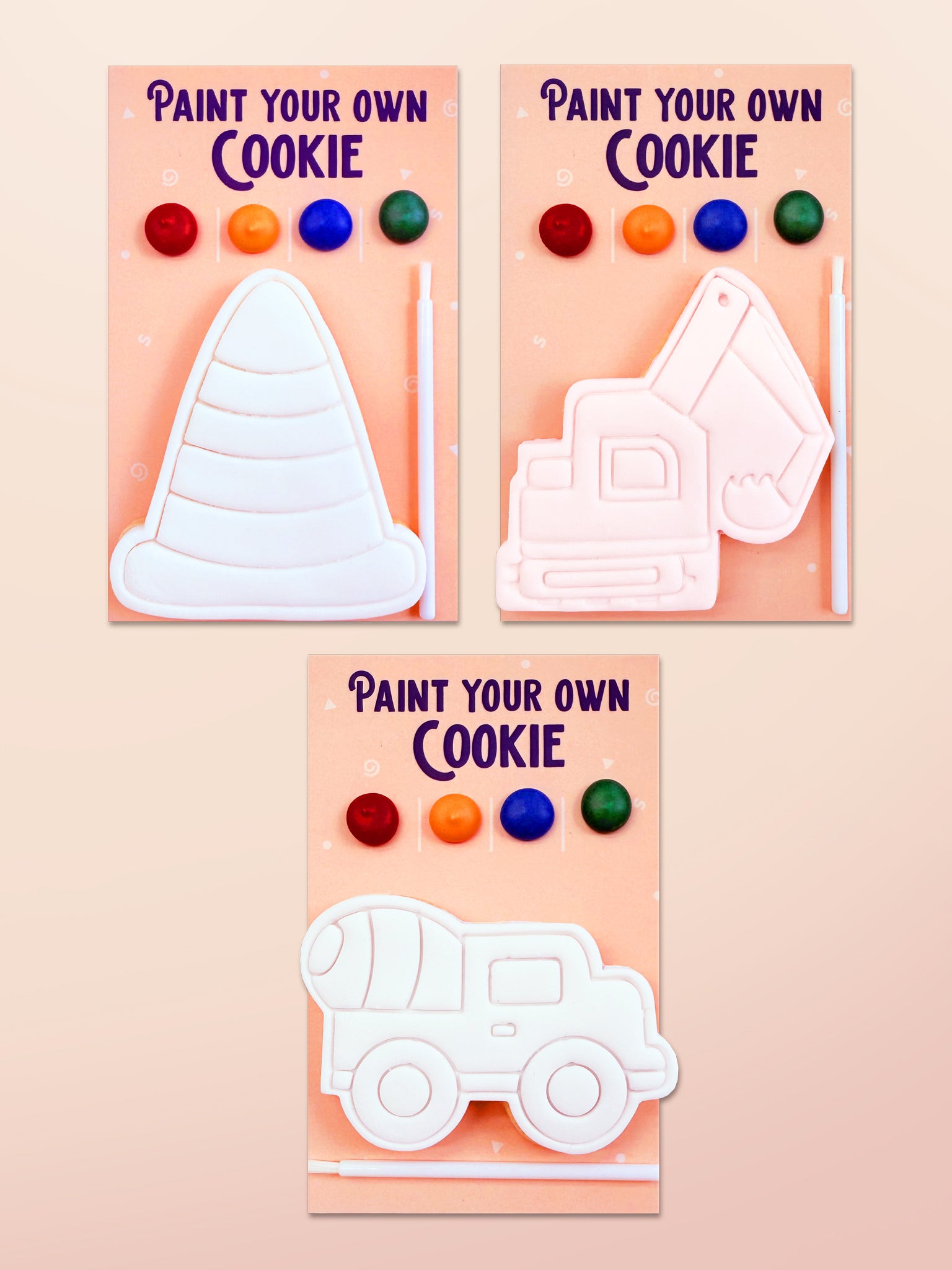 Paint Your Own Construction Cookies | DIY Cookies Box for Kids - Sugar Rush by Steph Cookie Box Australia Delivery