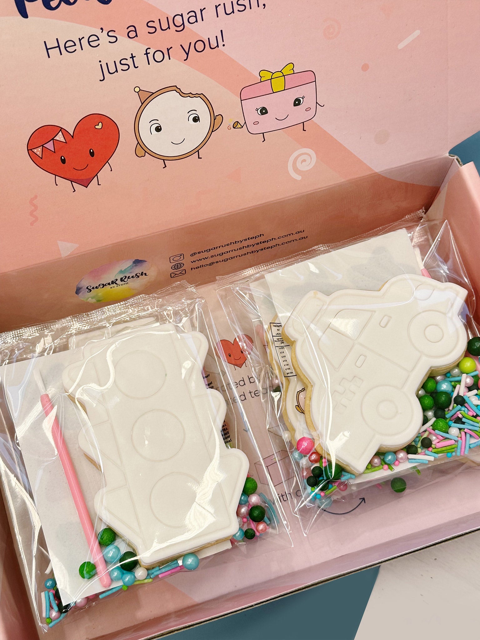 Paint Your Own Car Cookies | School Holiday Cookie Activity Box For Kids