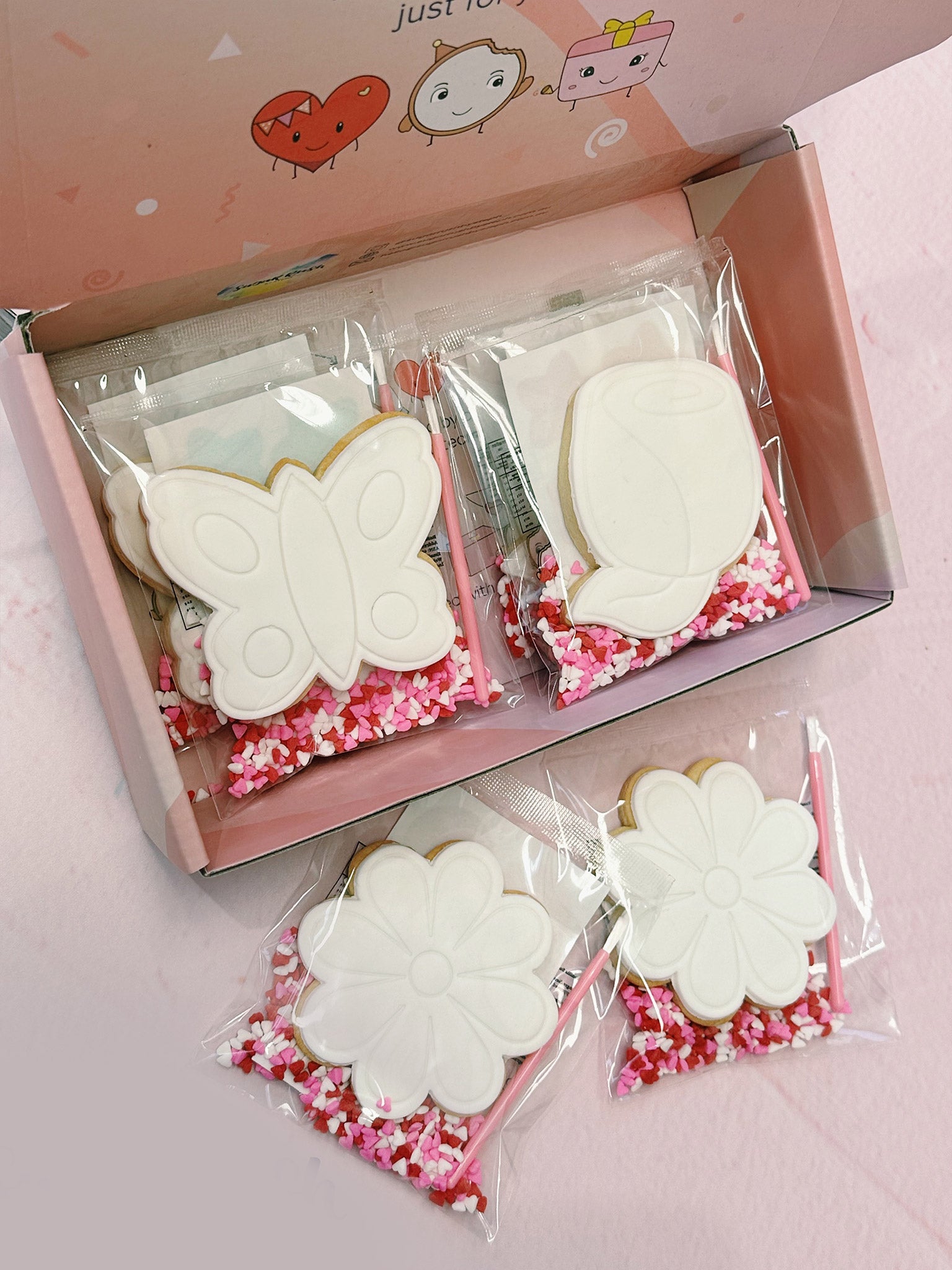 Paint Your Own Flower Cookies | Cookie Decorating Set For Parties - Sugar Rush by Steph Cookie Box Delivery Australia