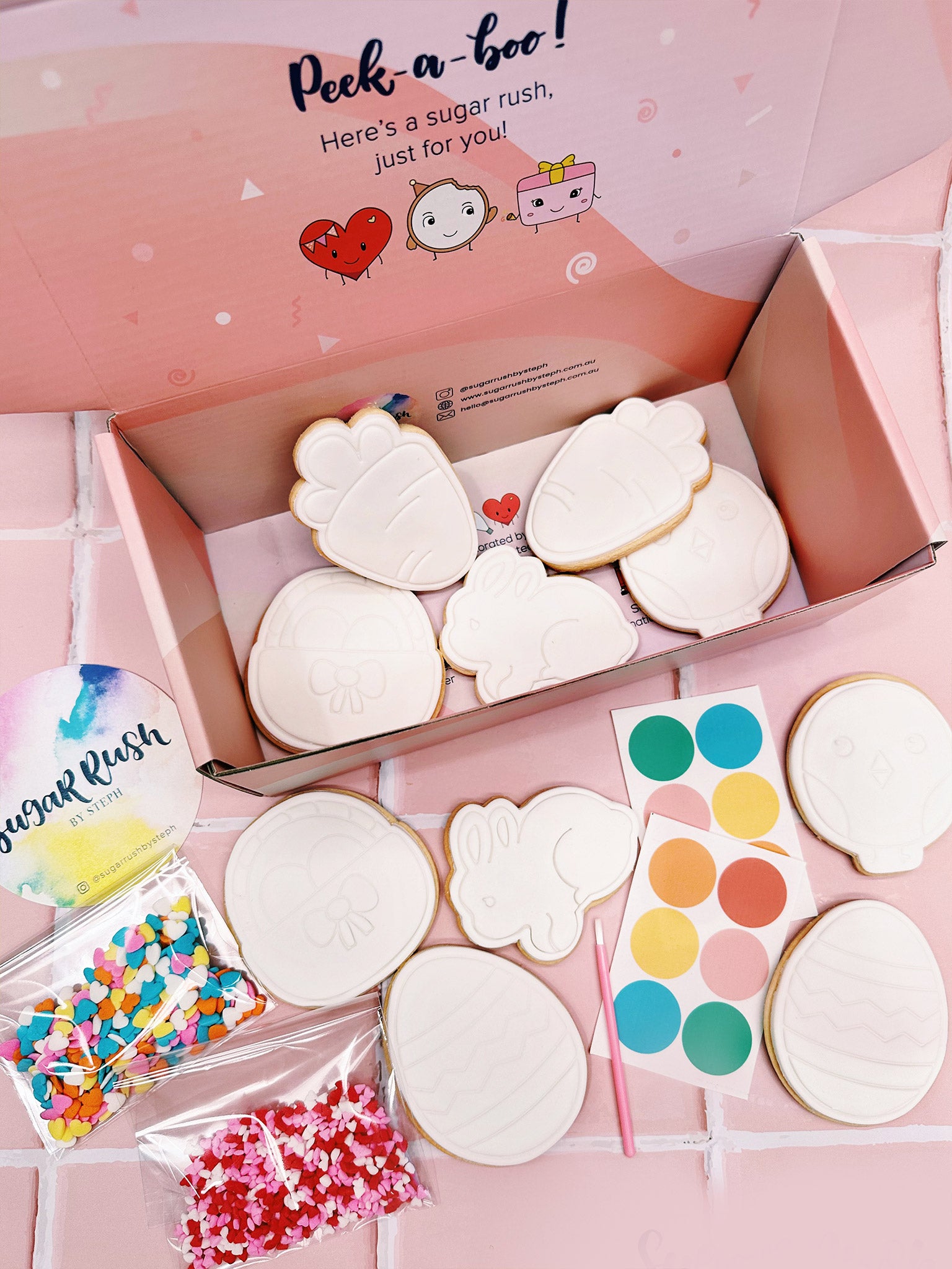 Paint Your Own Easter Cookies | Cookie Decorating Box for Kids - Order Online Sugar Rush by Steph, Cookies in Australia Melbourne