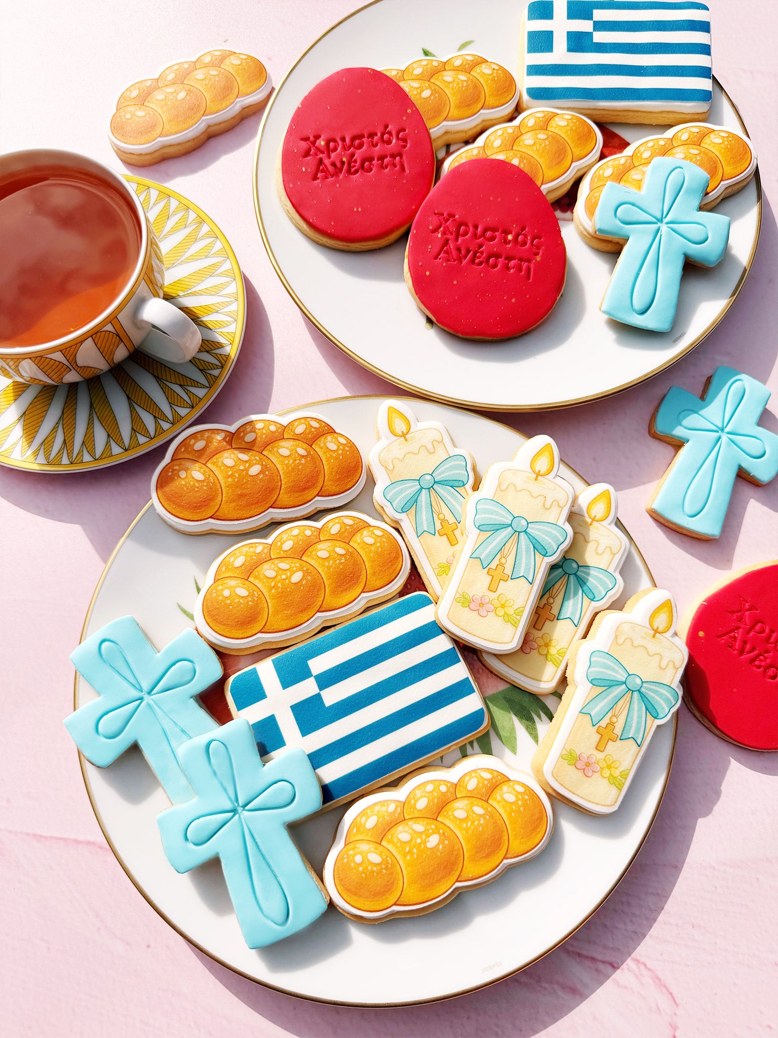 Pascha Traditions | Cute Greek Orthodox Easter Cookie Box Delivery - Sugar Rush by Steph Greek Easter Custom Cookie Box Delivery Near Me Melbourne