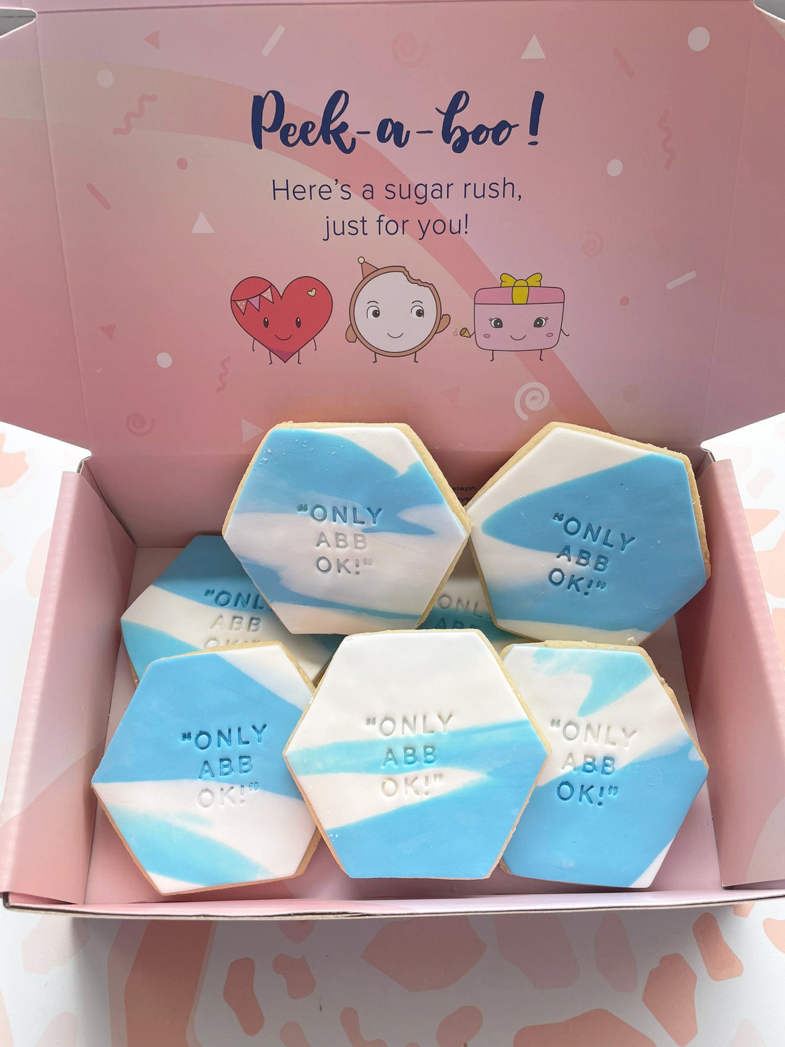 Pastel Hexagon Cookies With Custom Message | Sugar Rush by Steph Cookie Box Delivery Australia-wide Sugar Rush by Steph