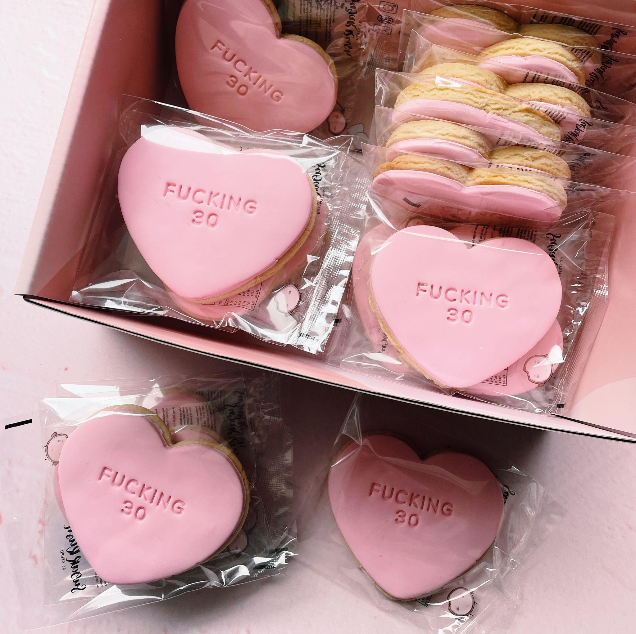 Pastel Pink Birthday Cookies | Sugar Rush by Steph Cookies Australia-wide Delivery Sugar Rush by Steph