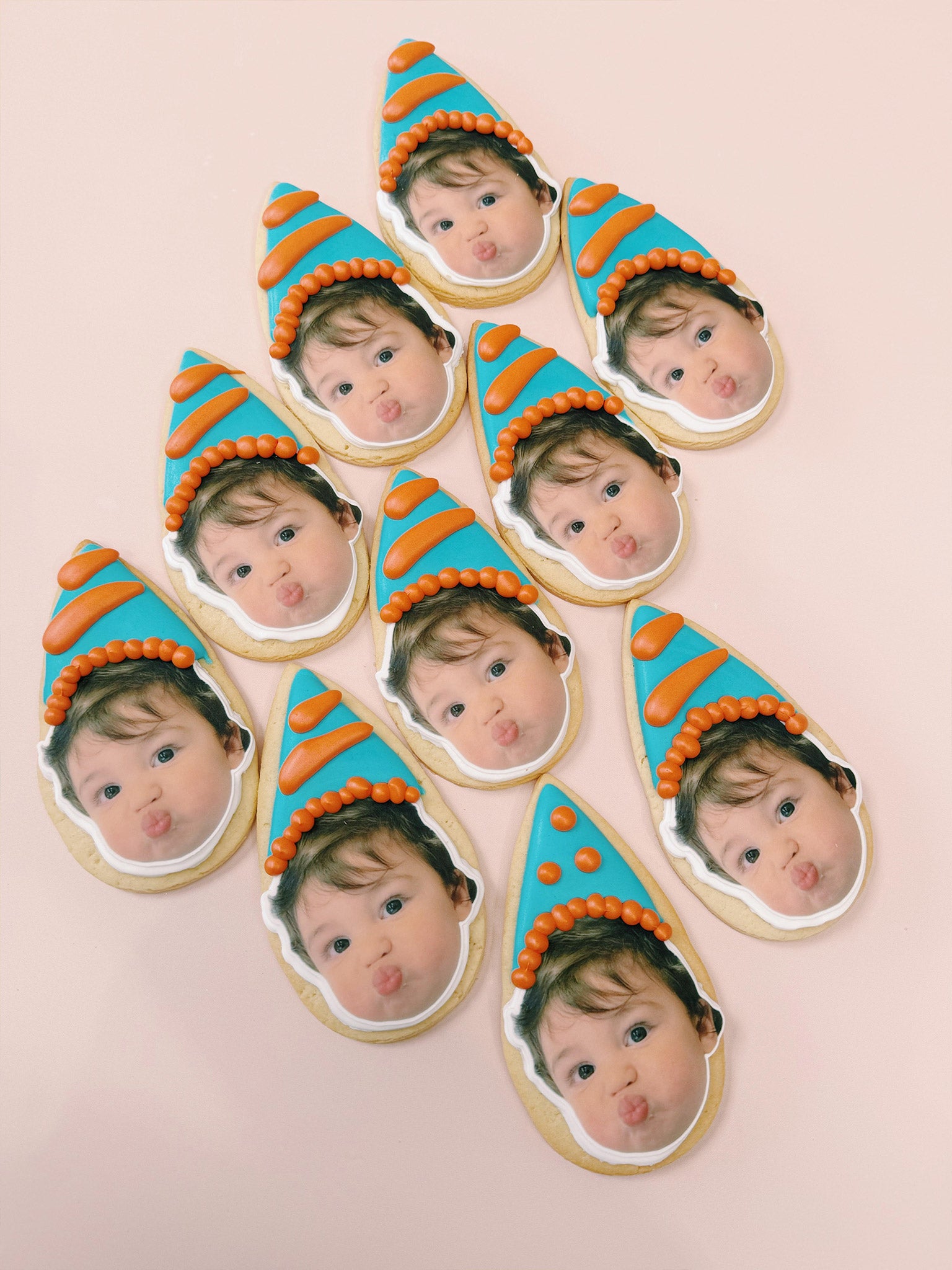Personalised Birthday Hat Face Cookies | Buy Custom Cookies With Faces