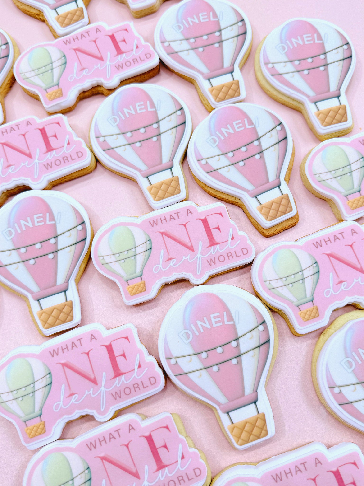 What A Onederful World | Hot Air Balloon Theme First Birthday Cookies