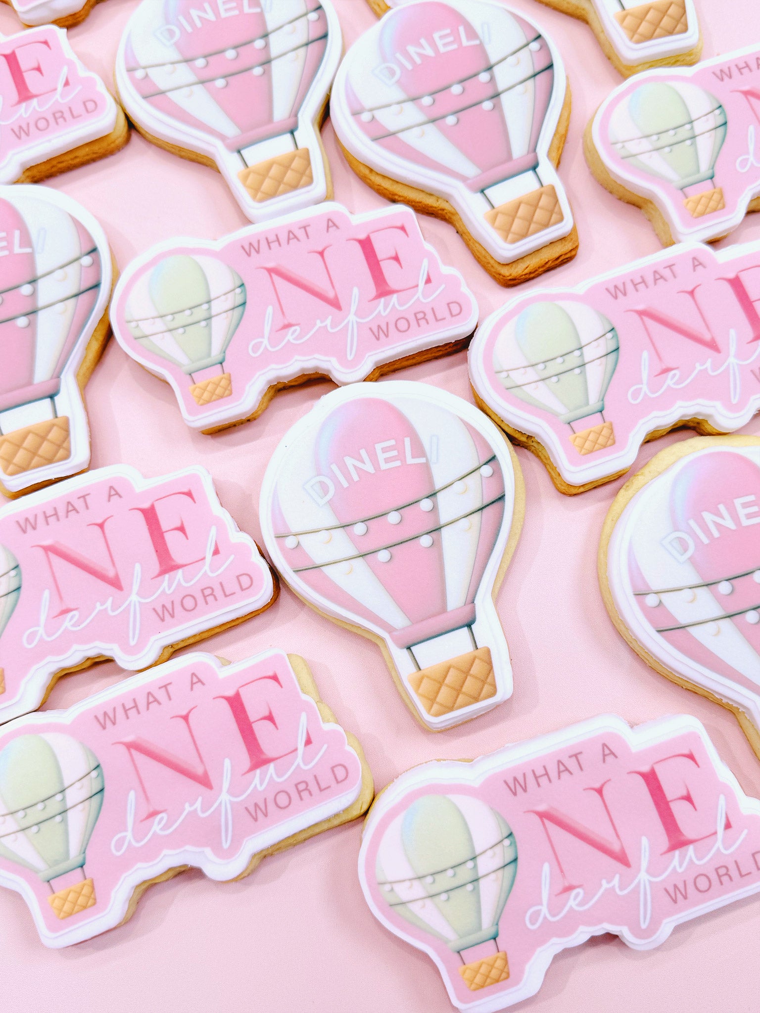 What A Onederful World | Hot Air Balloon Theme First Birthday Cookies